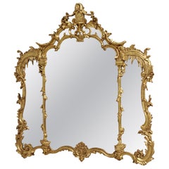 FRIEDMAN BROTHERS Attributed 3 Panel Gold Frame Mirror