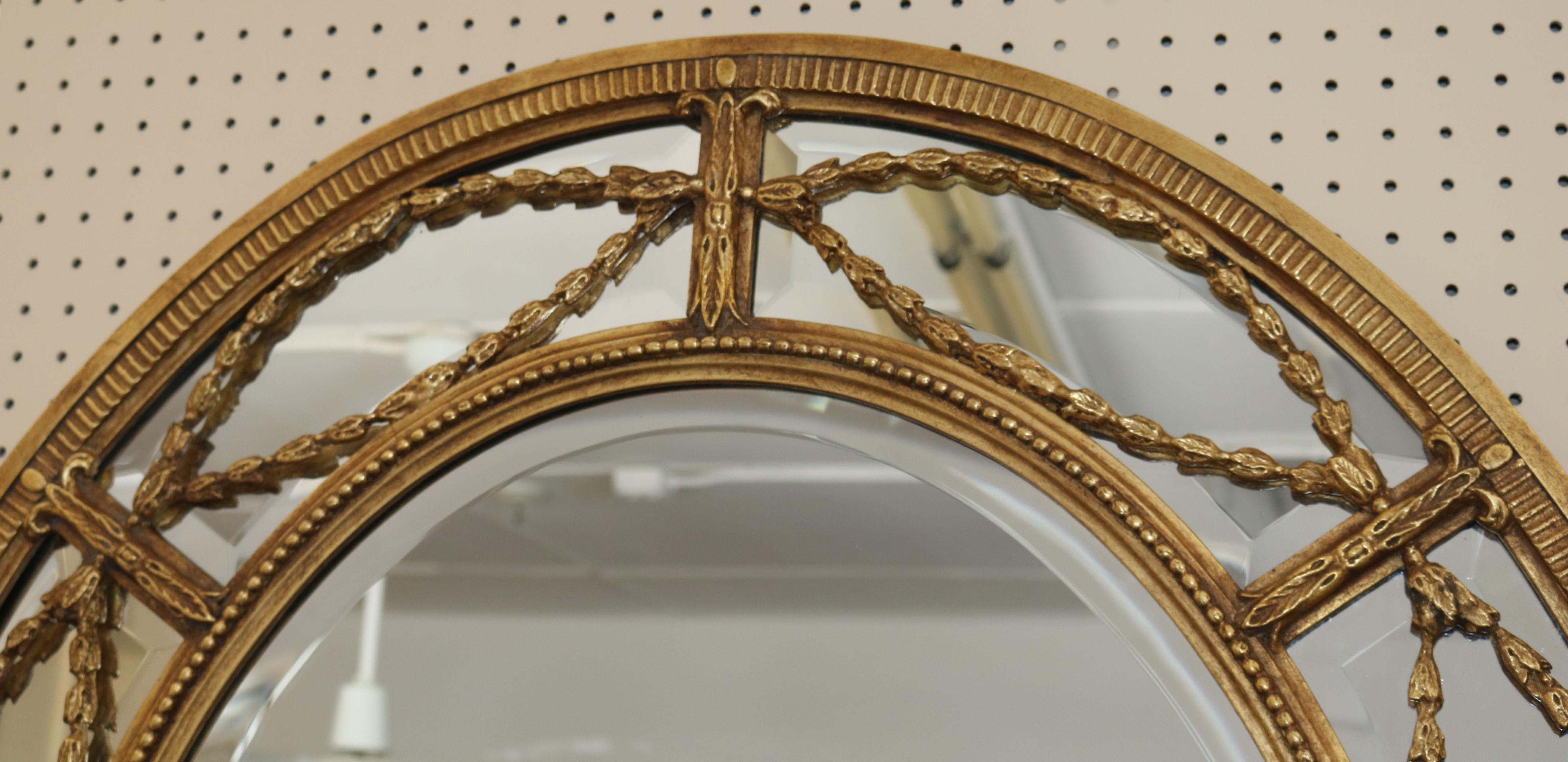 Friedman Brothers Beveled Mirror Model Adamesque Horizontal or Vertical In Good Condition For Sale In Long Branch, NJ
