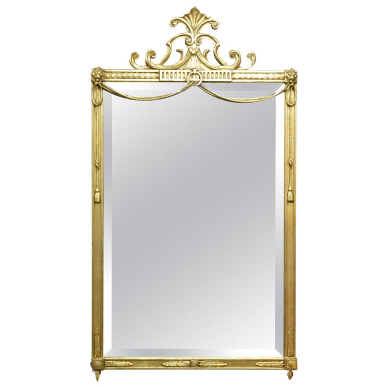 Gilt Beveled Mirror Rope, French Style Gilt Mirror