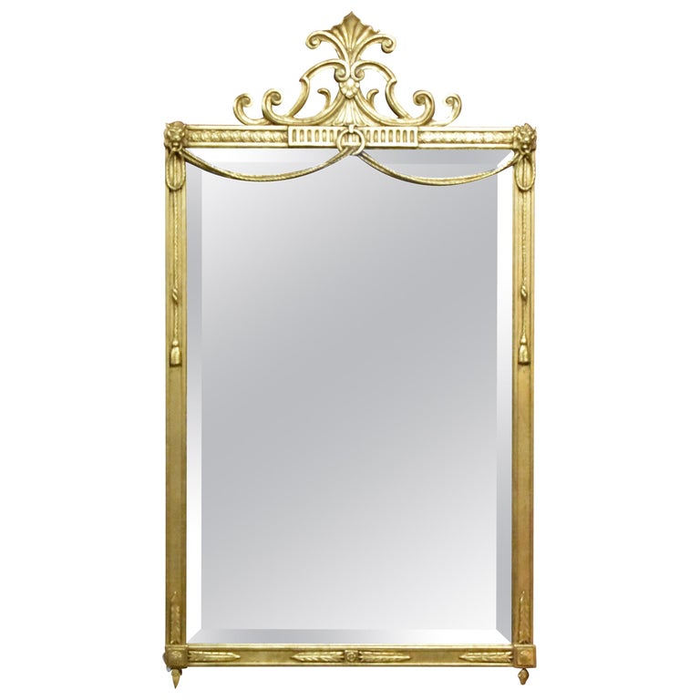Friedman Brothers Carved French Style Gilt Beveled Mirror Rope Swag Lions Head For At 1stdibs Gilt Beveled Mirror Rope, French Style Gilt Mirror