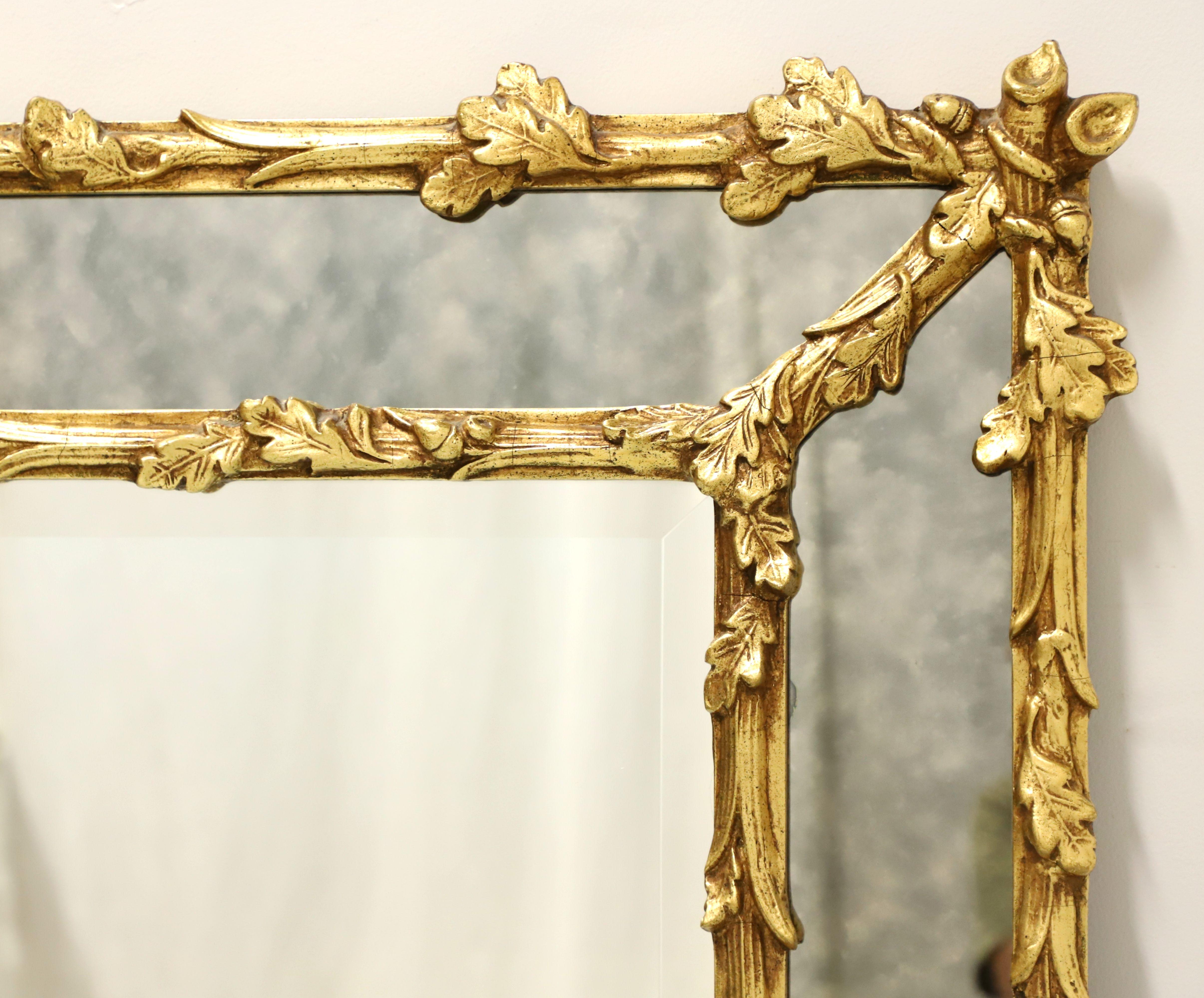 French Provincial FRIEDMAN BROTHERS Carved Wood French Style Large Beveled Parclose Wall Mirror For Sale