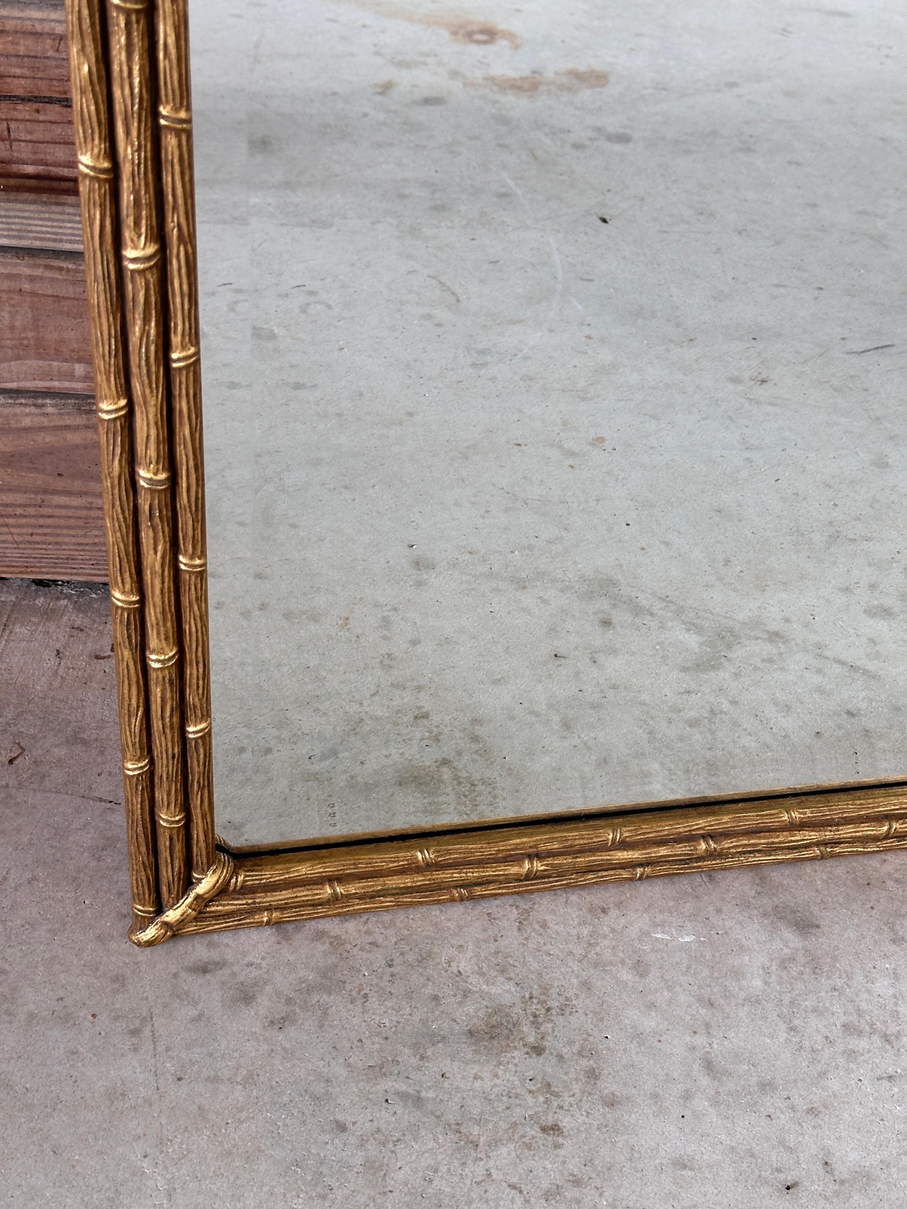Friedman Brothers Chinoiserie Regency Gilt Faux Bamboo Pagoda Wall Mirror 8