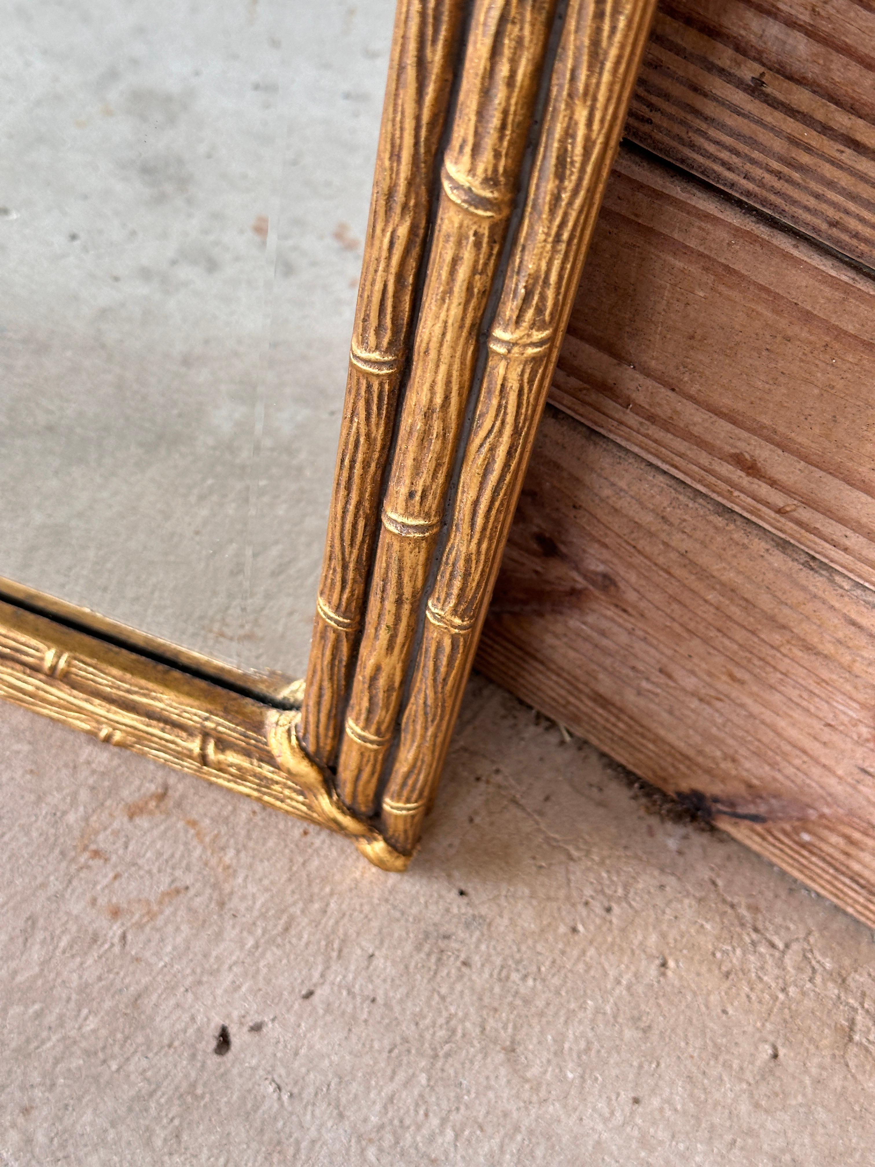 Friedman Brothers Chinoiserie Regency Gilt Faux Bamboo Pagoda Wall Mirror 4