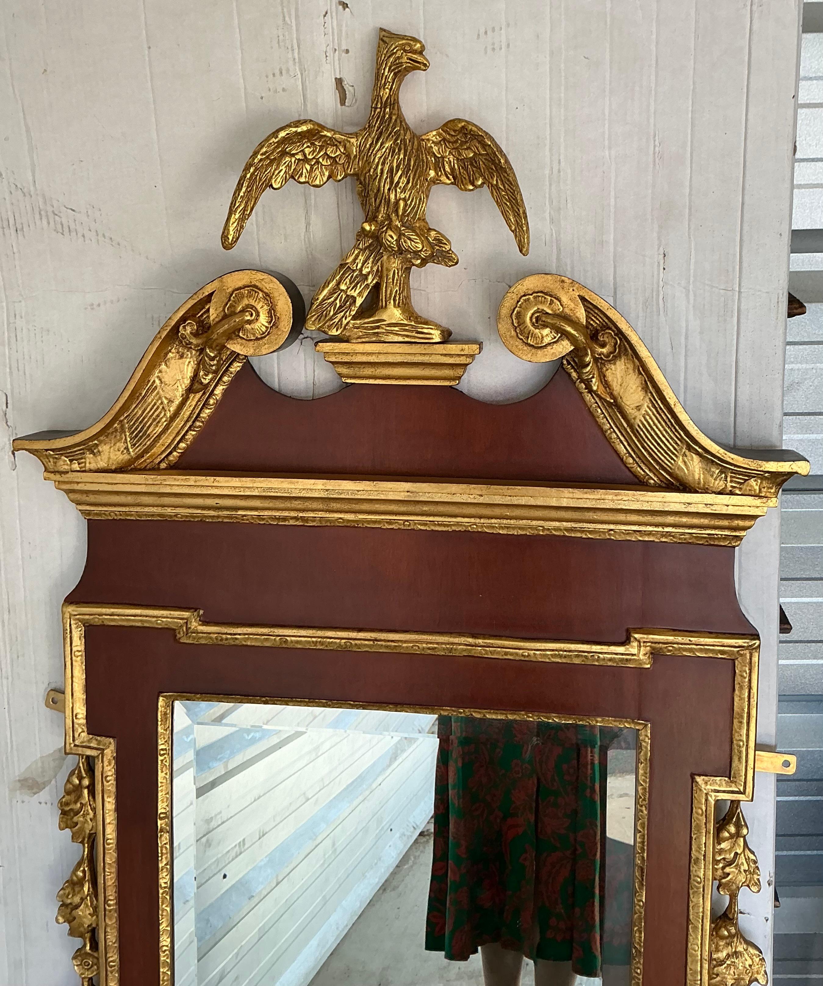 Friedman Bros. Miroirs italiens en bois doré de style fédéral Chippendale avec aigles - 2 en vente 3
