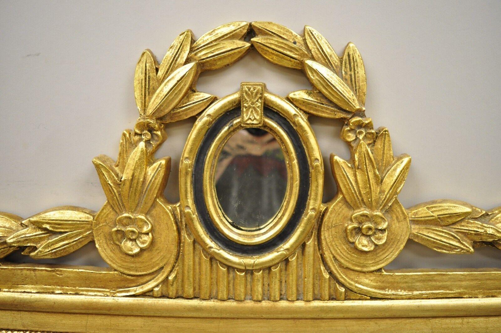 Friedman Brothers French Neoclassical Carved Wood Large Wall Mirrors - a Pair In Good Condition For Sale In Philadelphia, PA