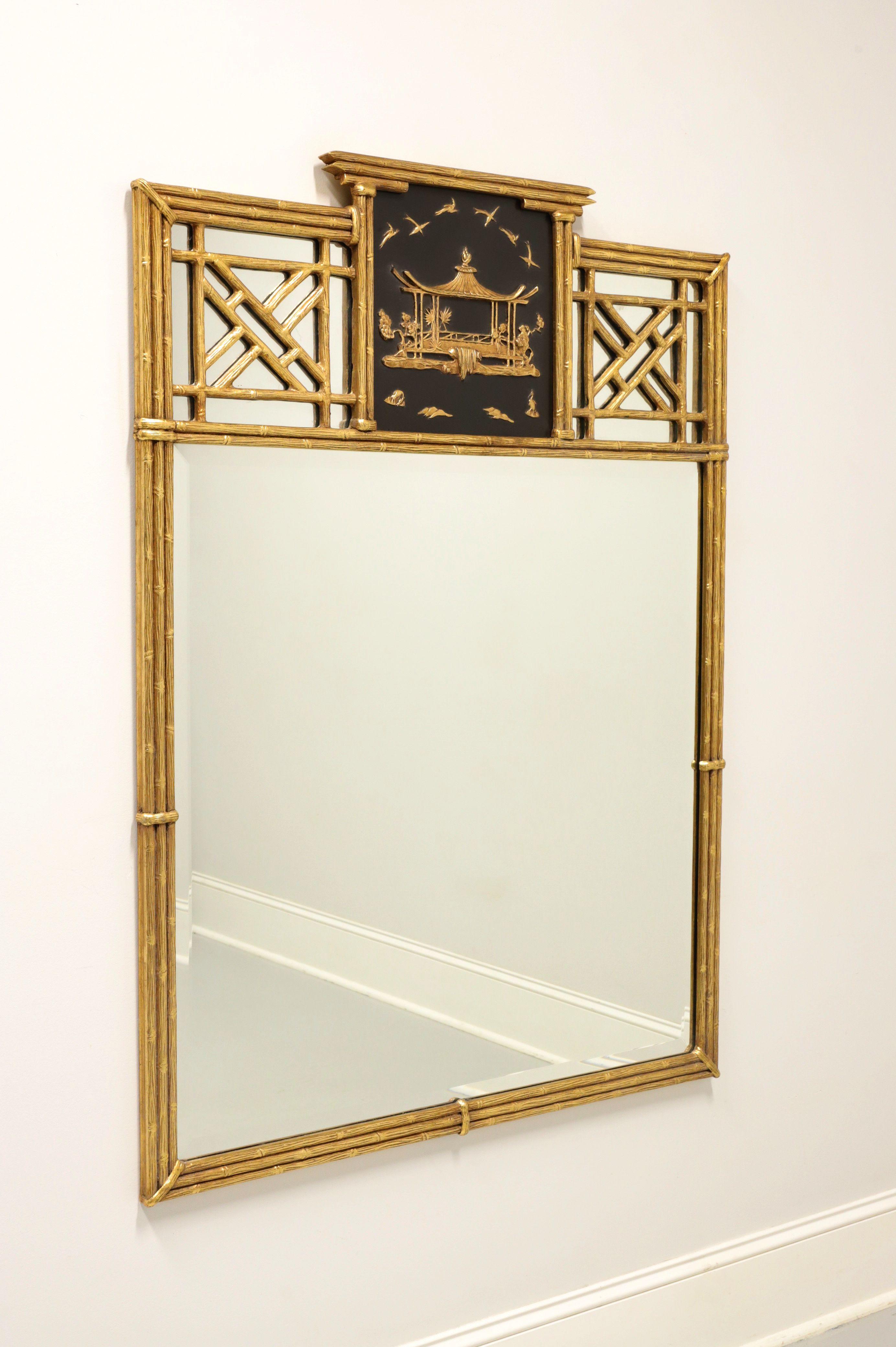 FRIEDMAN BROTHERS Gold Gilt Faux Bamboo Japanese Pagoda Mirror For Sale 6