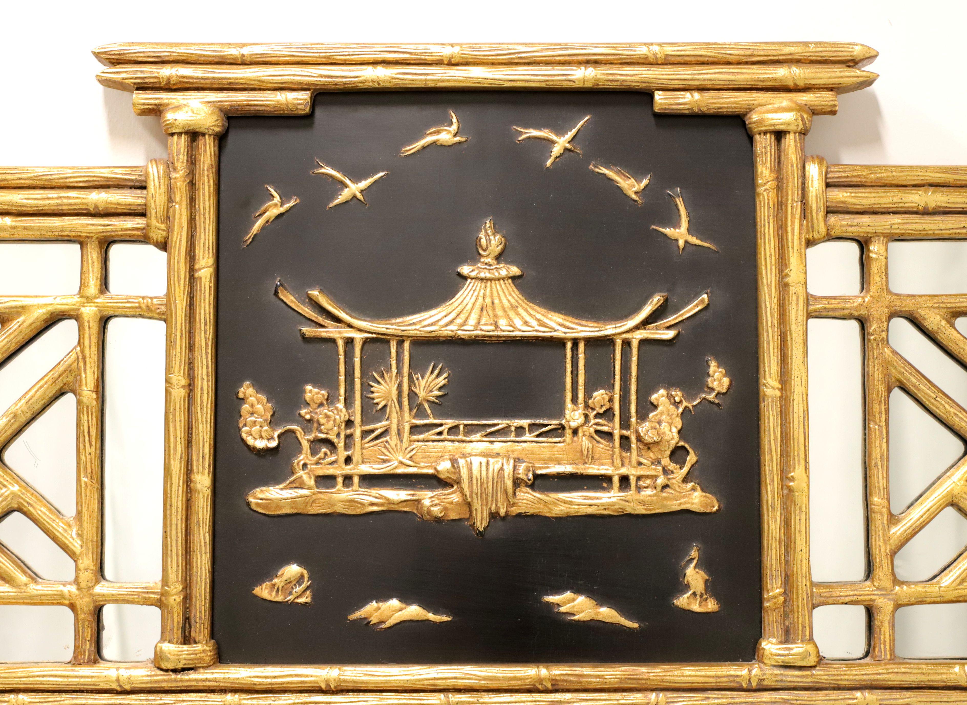 Anglo-Japanese FRIEDMAN BROTHERS Gold Gilt Faux Bamboo Japanese Pagoda Mirror For Sale