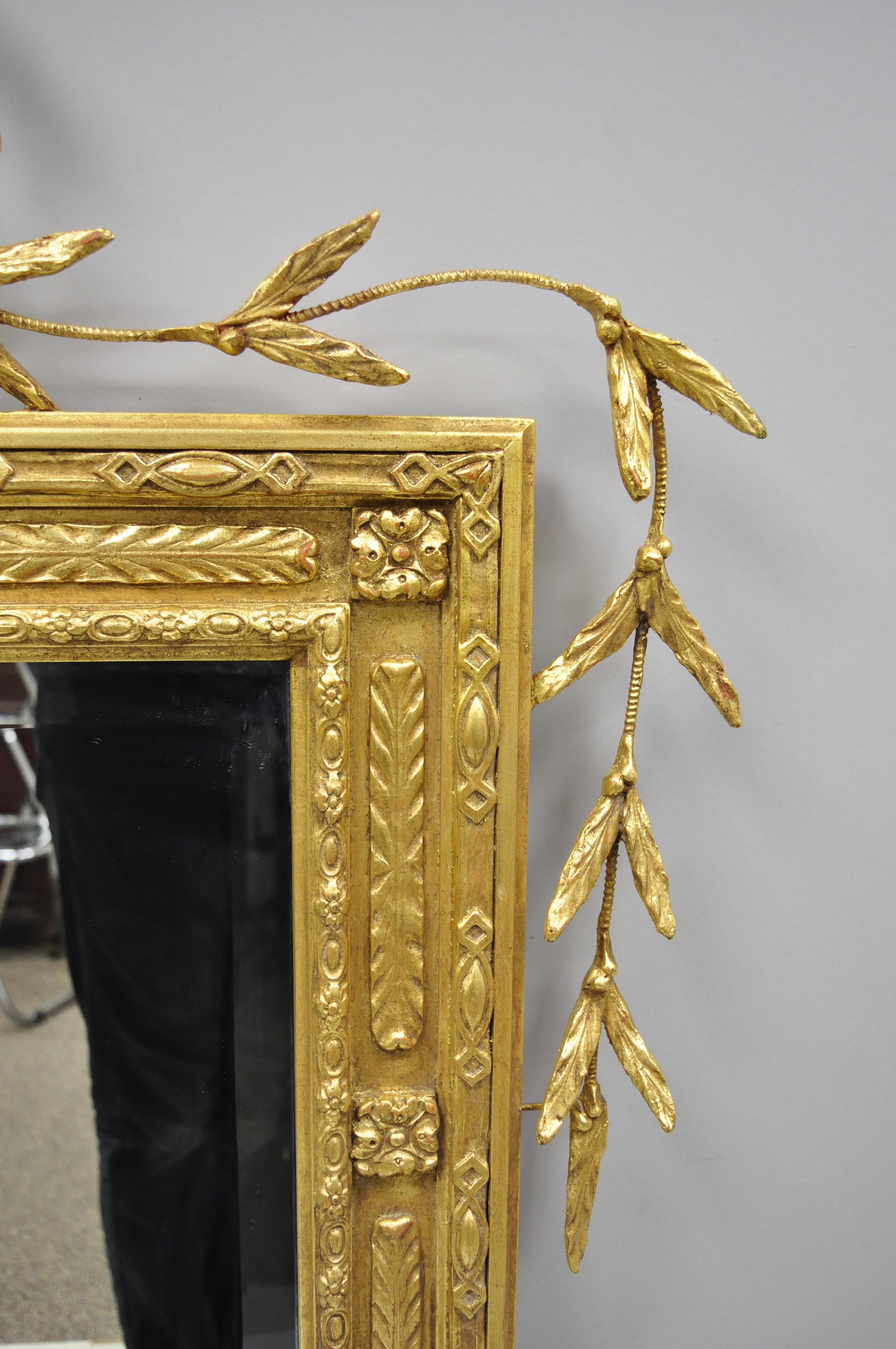 Friedman Brothers Large Gold Gilt Adams Style Beveled Mirror 1