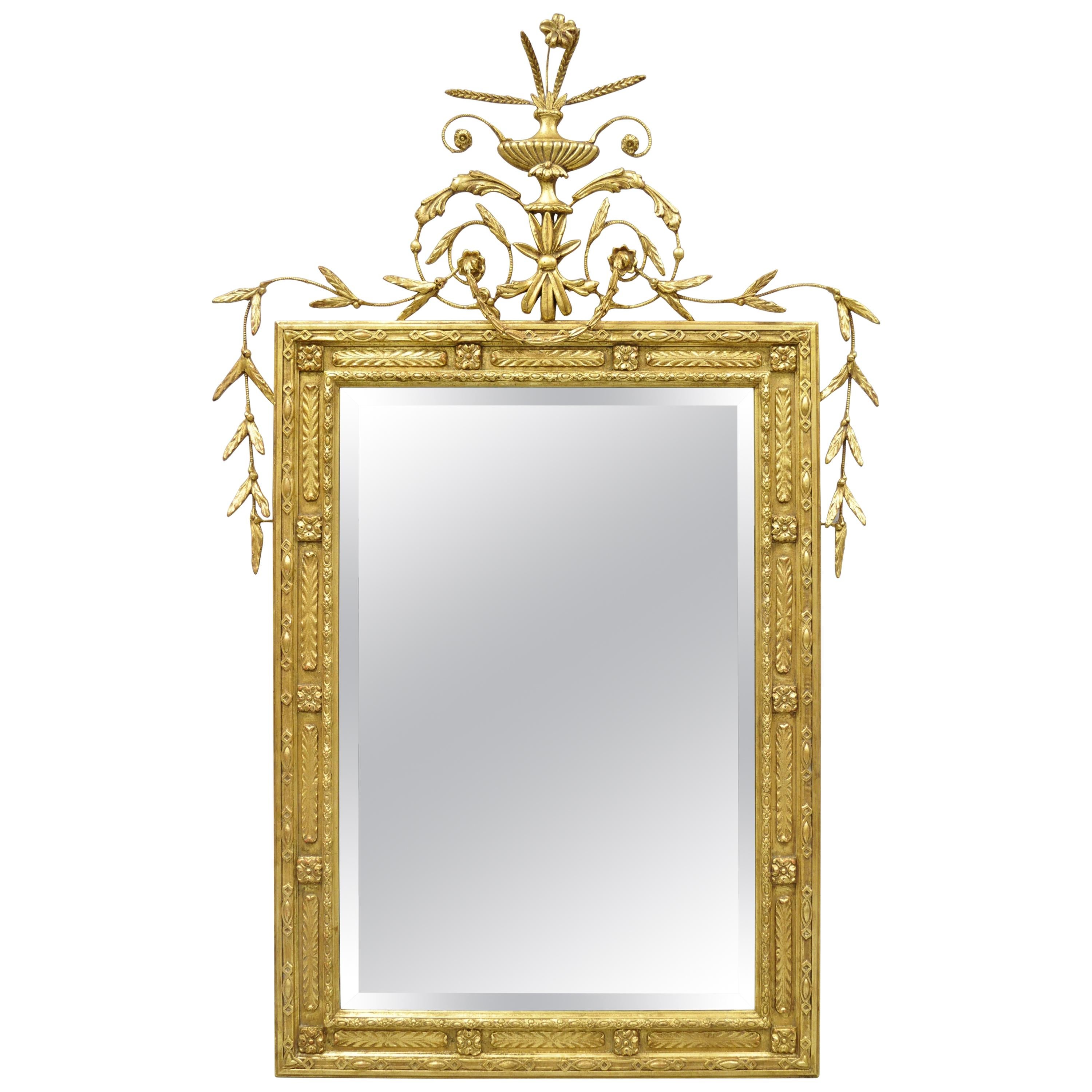 Friedman Brothers Large Gold Gilt Adams Style Beveled Mirror