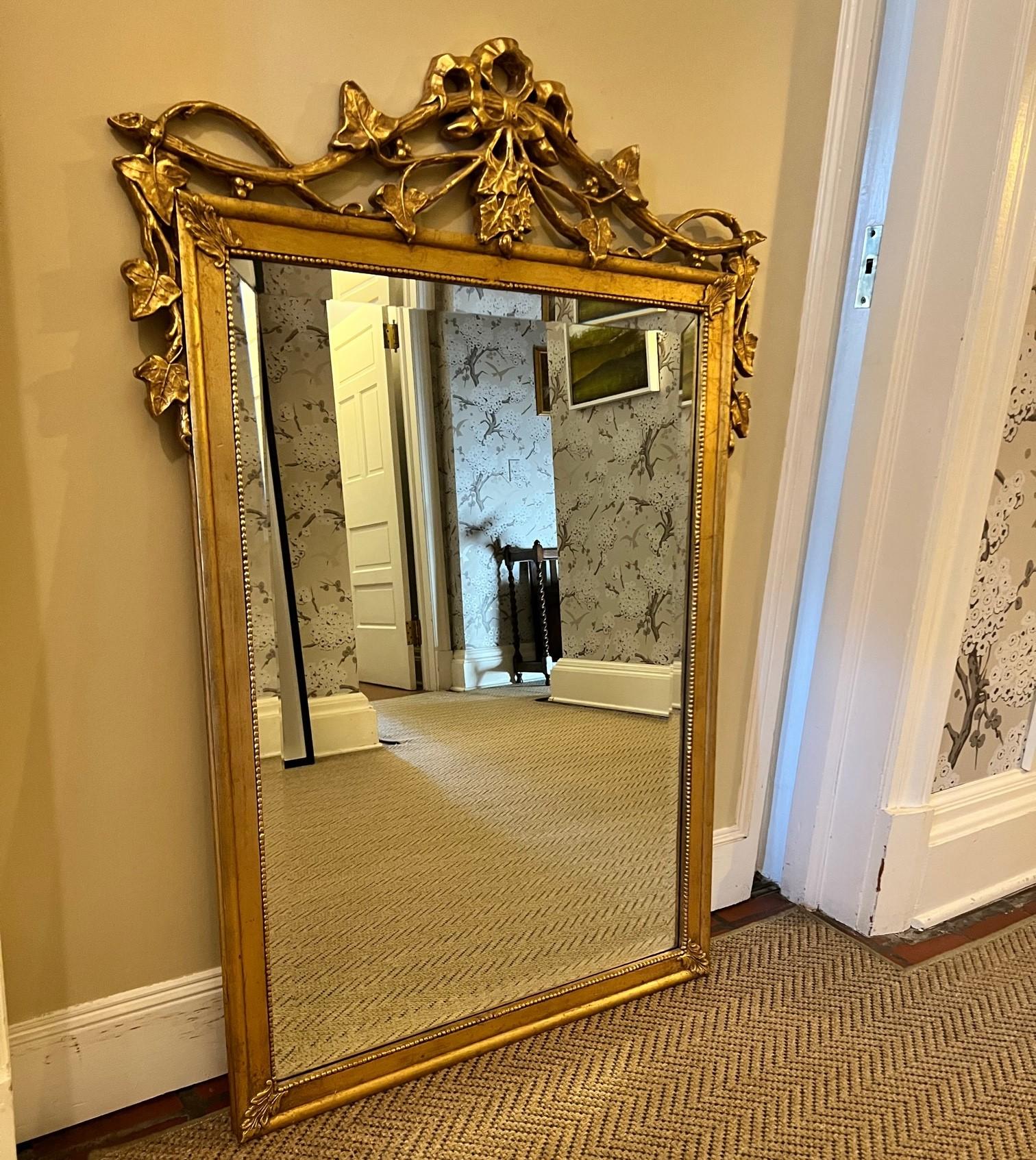 Friedman Brothers Connoisseur Collection. Late XV111 century style gilded mirror in royal gold. From the Friedman Brothers Archive ,style #1496 