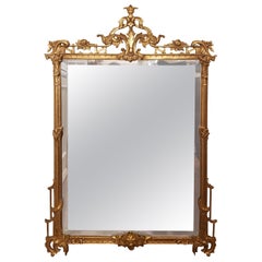 Friedman Brothers' Louis XVI Style Gold Gilt Wood Frame Wall Mirror, Circa 1960s