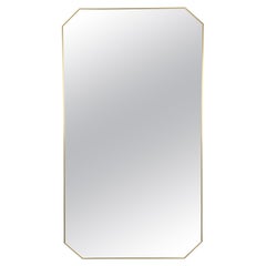 Friedman Brothers Mid Century Modern Style Beveled & Brass Frame Mirror