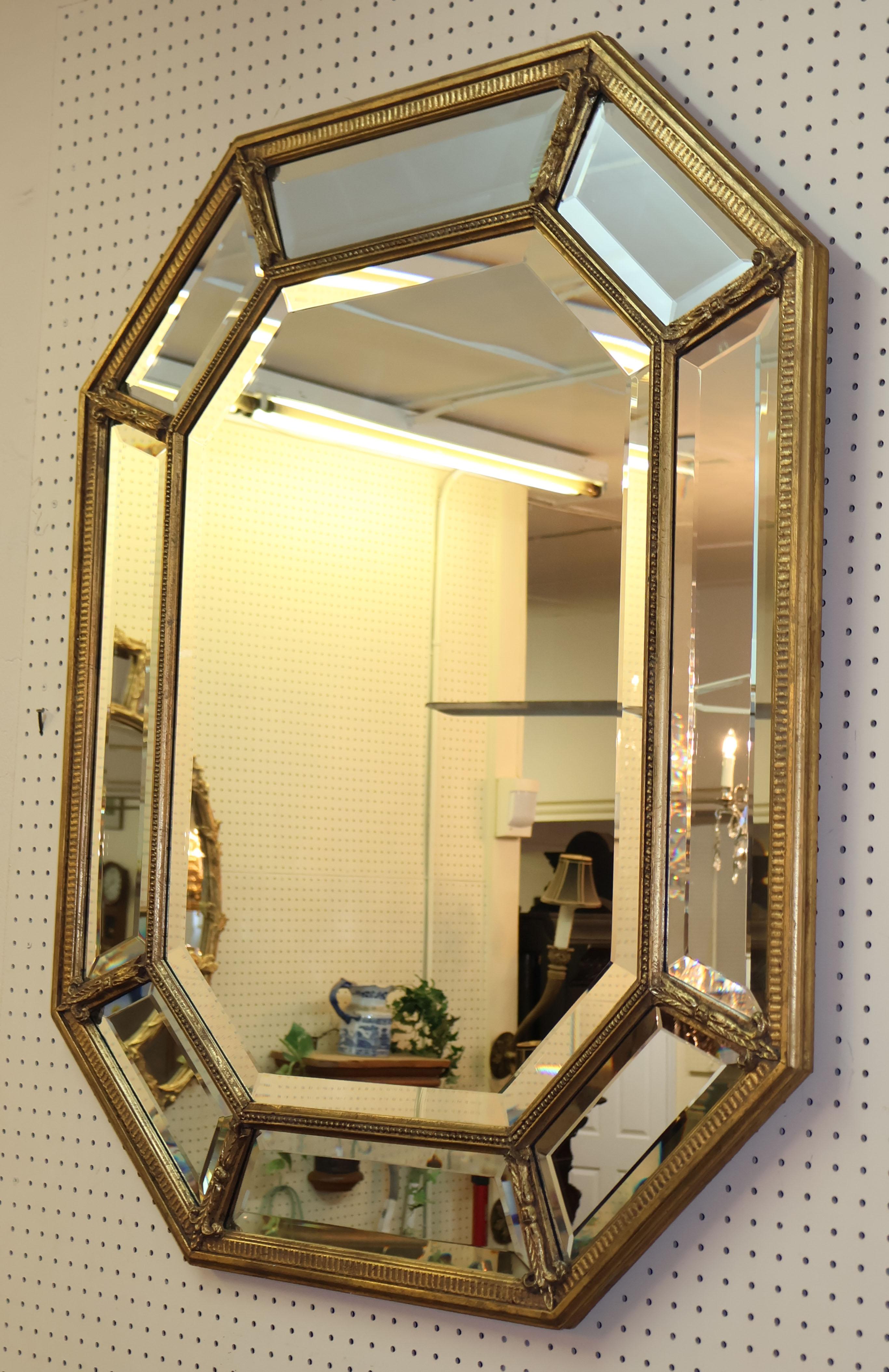 Hollywood Regency Friedman Brothers The Waldorf Beveled Mirror Model 6386 For Sale