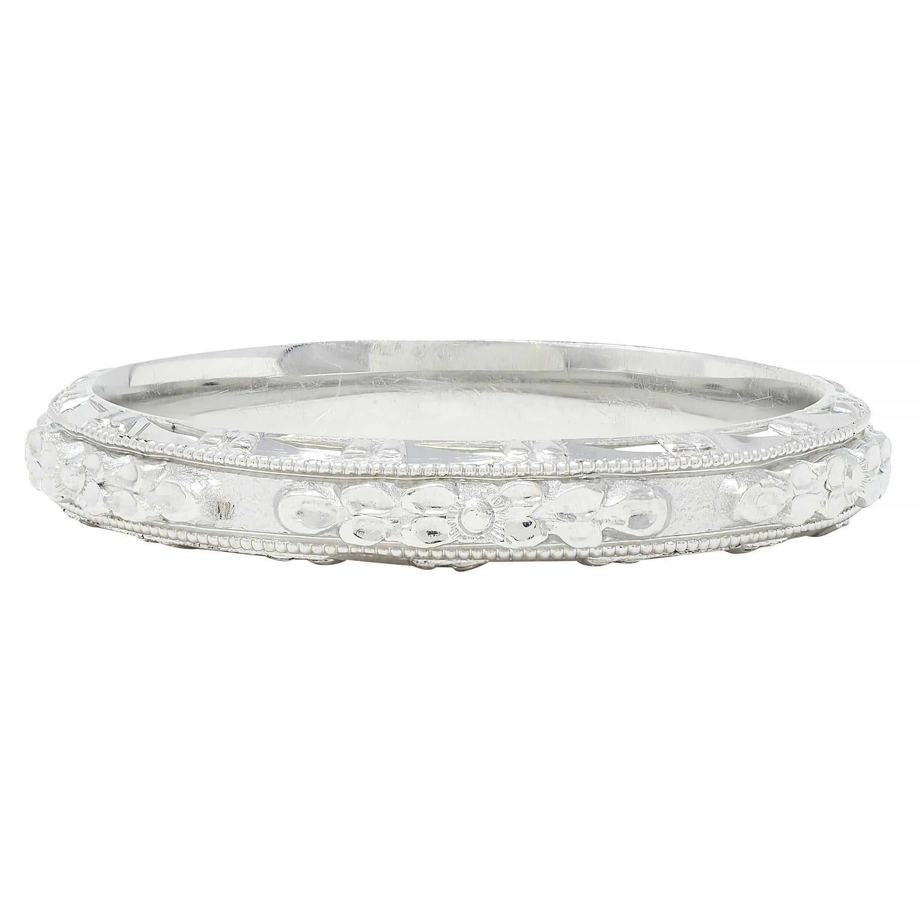 Friedman Ring Co. Art Deco 18K Gold Vintage Orange Blossom Wedding Band Ring 2