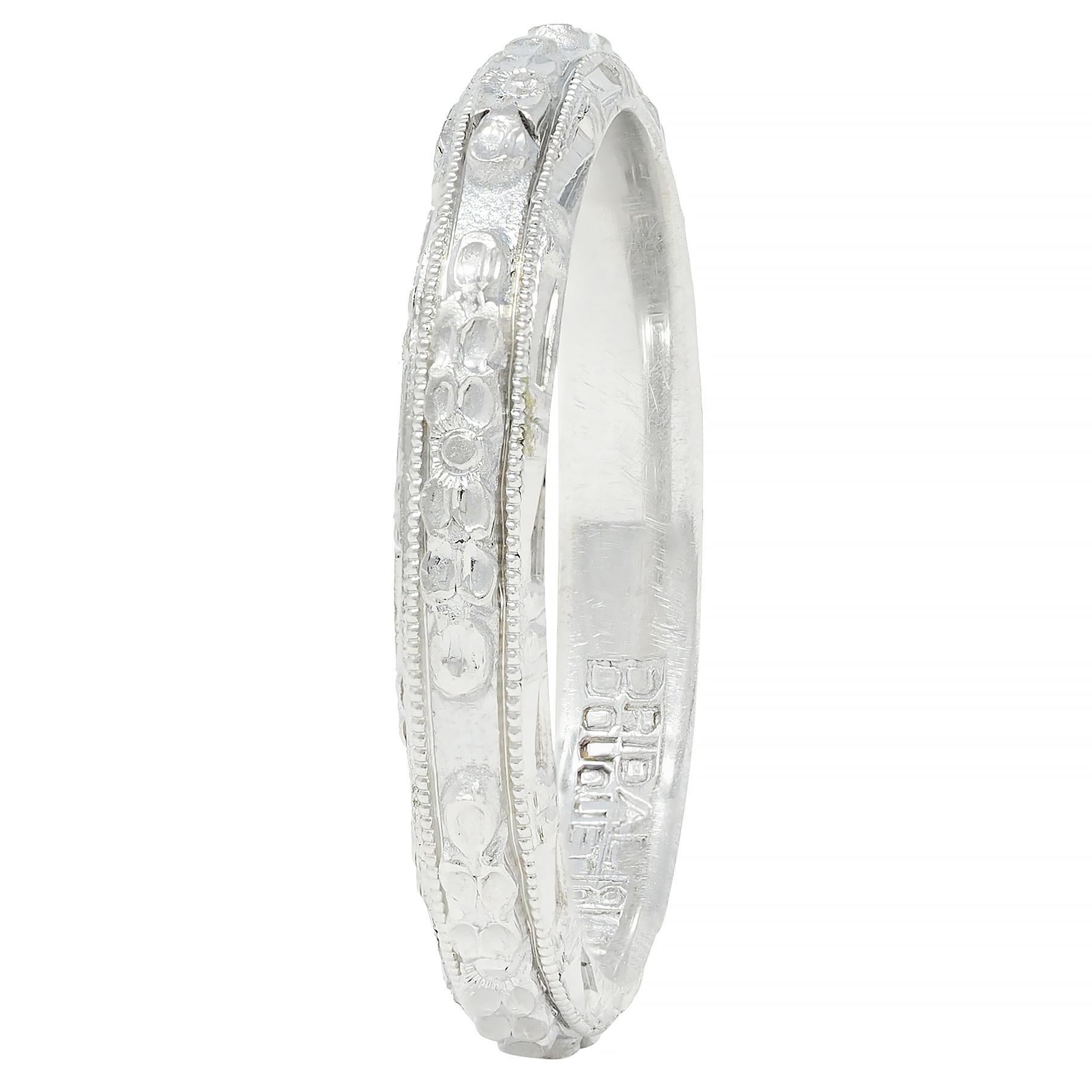 Friedman Ring Co. Art Deco 18K Gold Vintage Orange Blossom Wedding Band Ring 3