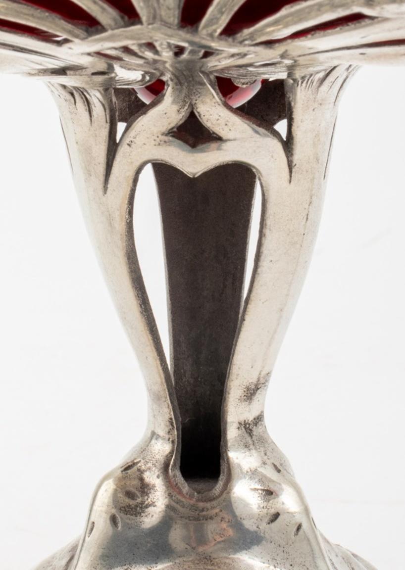 20th Century Friedrich Adler Osiris Jugendstil Pewter Compote