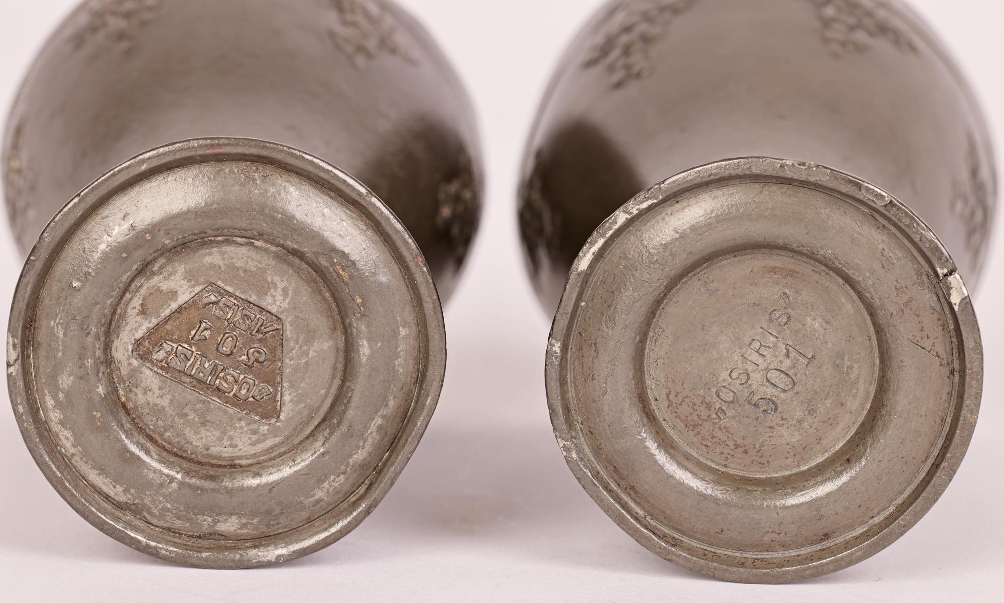 Paire de gobelets à vin en étain Friedrich Adler pour Osiris de style Jugendstil Isis, vers 1900  en vente 7