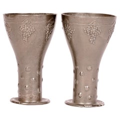 Friedrich Adler Osiris Coppia Iside Jugendstil Calici da vino in peltro Circa 1900