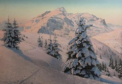 “Seekopf, Lechtaler Alpen” Austrian Alpine Mountain Landscape Oil Painting