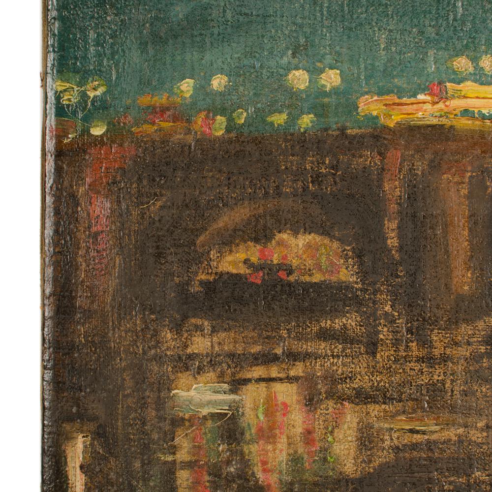 Friedrich Augustbrucke Dresden bei Abendbeleuching (19. Jahrhundert) im Angebot