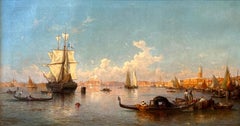 Antique VENETIAN HARBOR SCENE