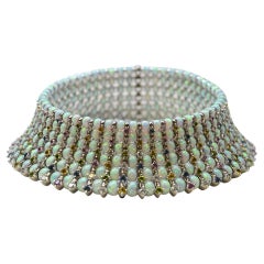 Friedrich Diamond Sapphire "Collier de Chien" Choker White Golden Necklace