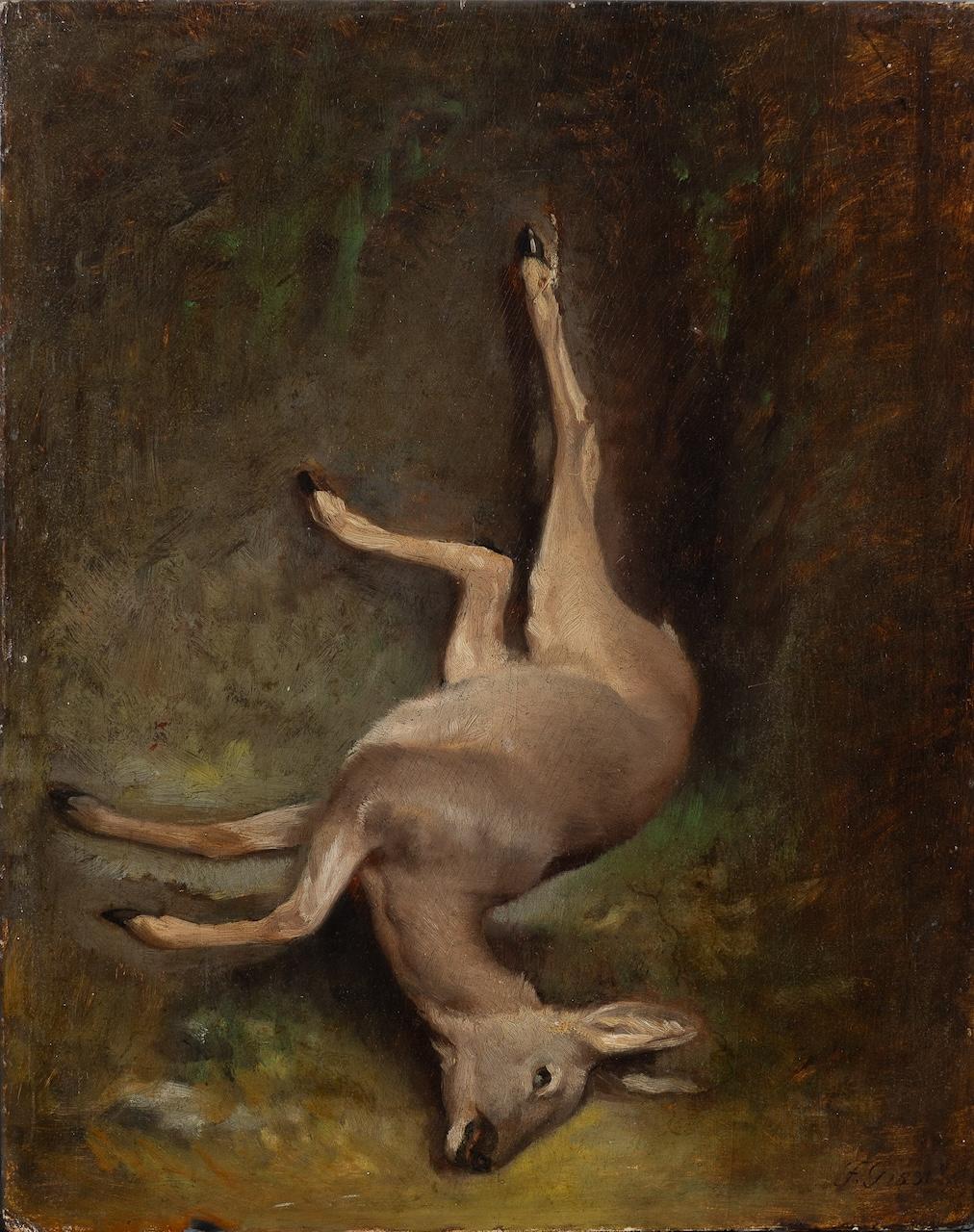 Trofeo di cervo - Painting di Friedrich Gauermann