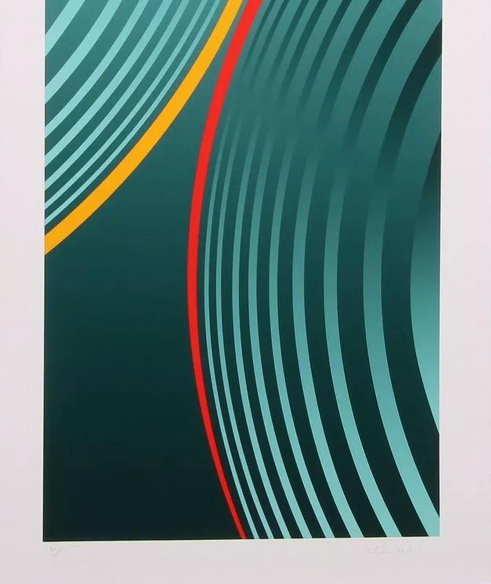 Geometric Column in Green (Konkrete Kunst, Constructivsm, Geometric, Op-Art) For Sale 4