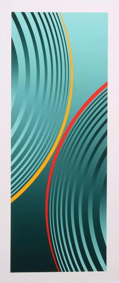 Geometric Column in Green (Konkrete Kunst, Constructivsm, Geometric, Op-Art)