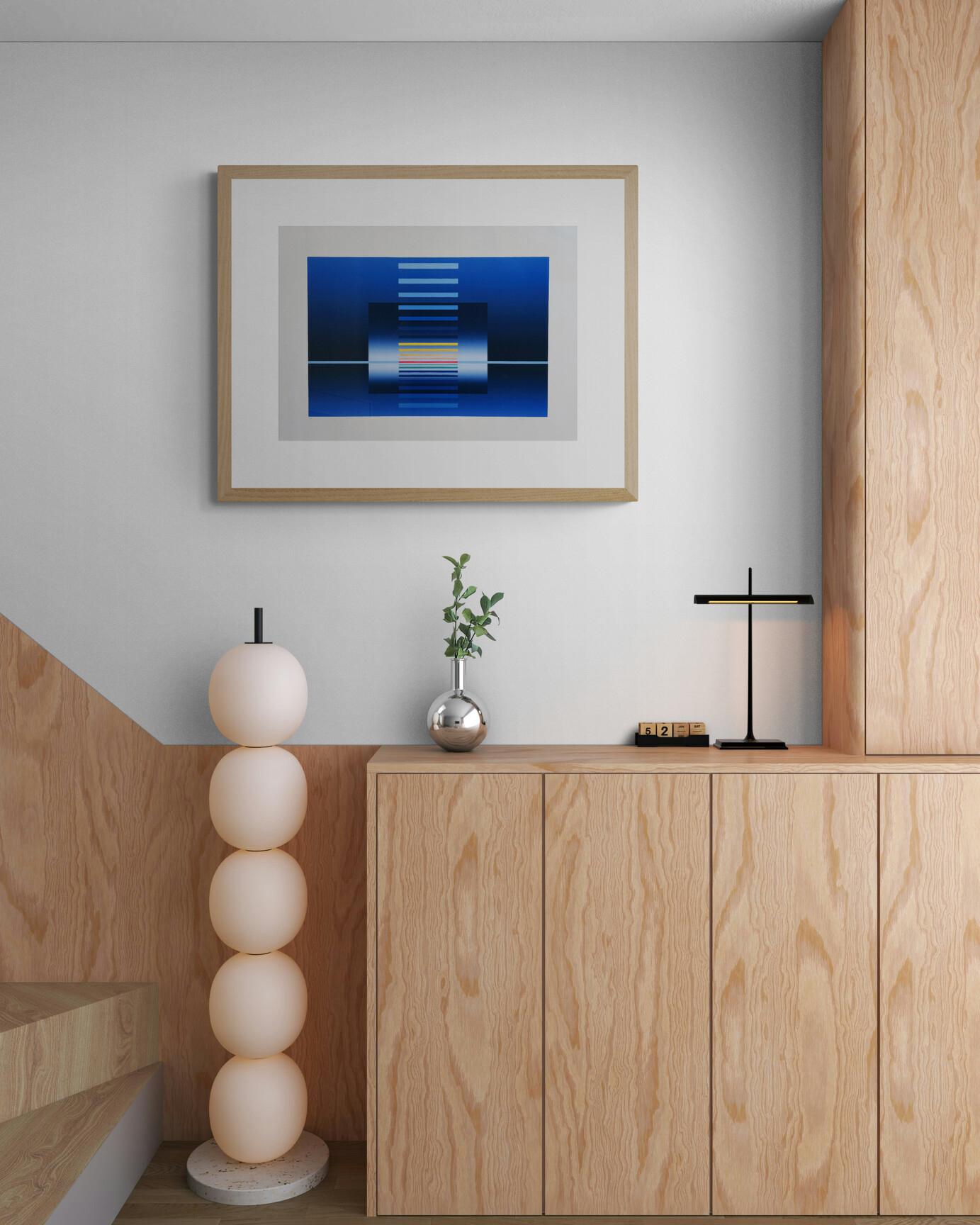Geometric Composition in Blue (Konkrete Kunst, Geometric, ~35% OFF LIST PRICE) - Print by Friedrich Geiler
