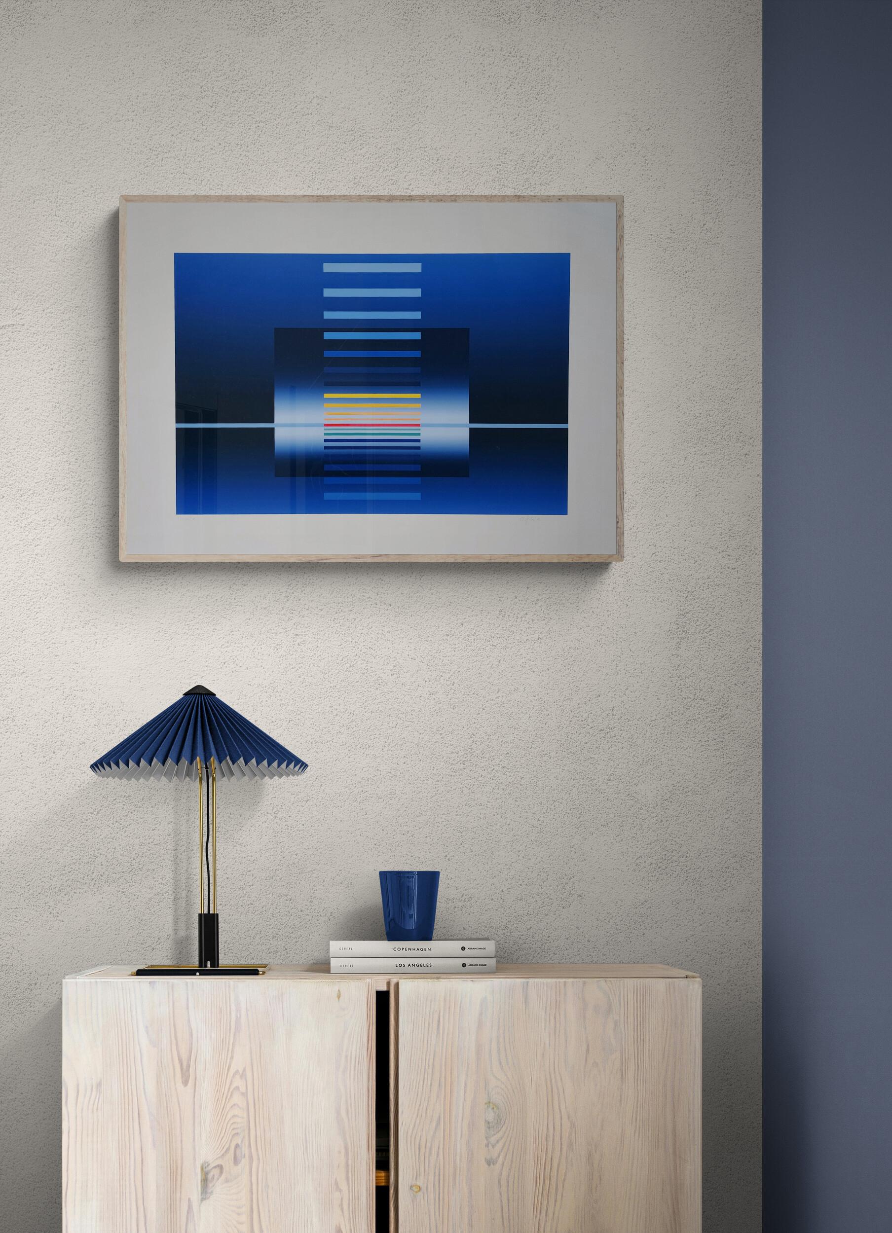 Geometric Composition in Blue (Konkrete Kunst, Geometric, ~35% OFF LIST PRICE) - Modern Print by Friedrich Geiler