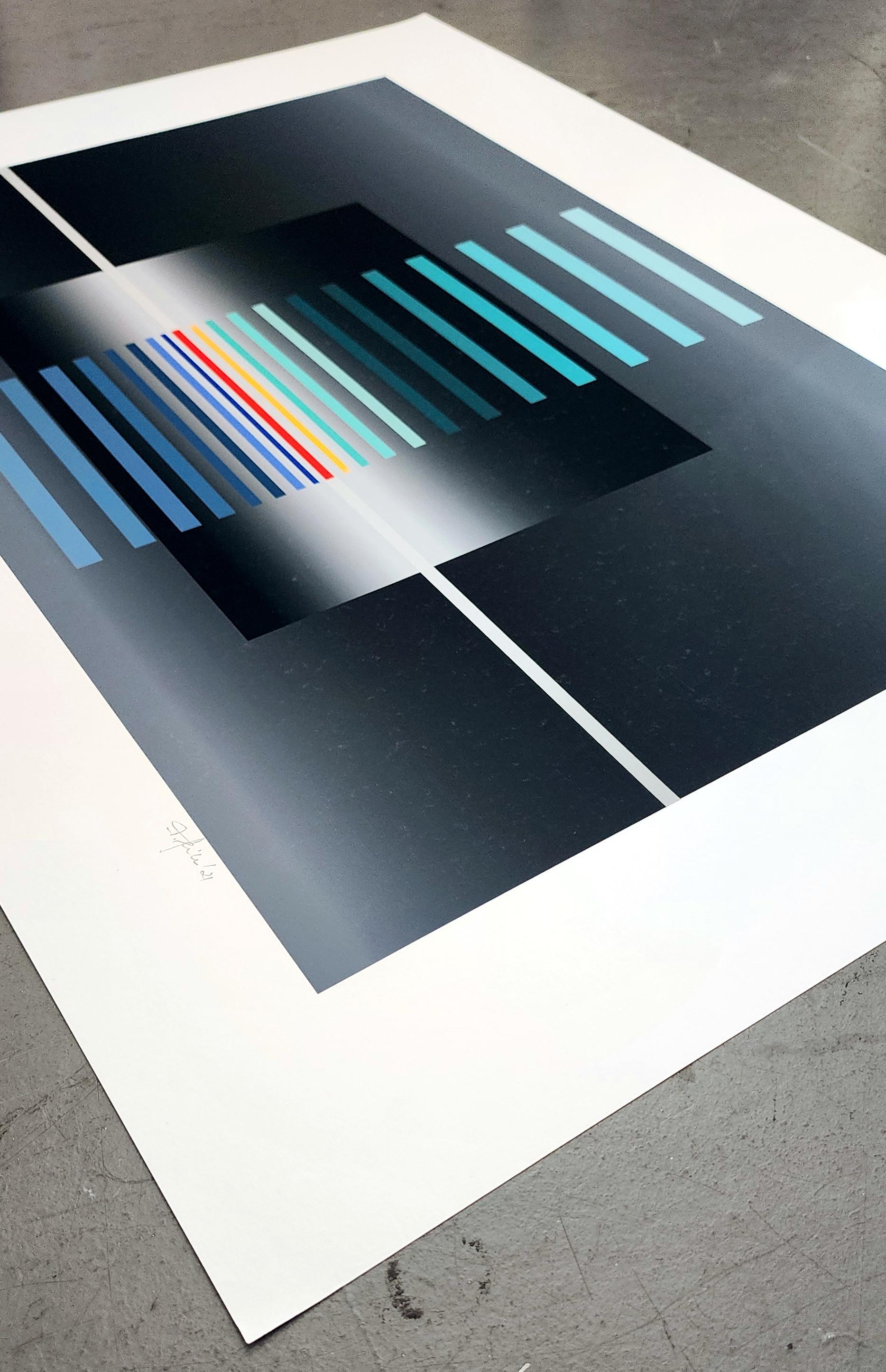 Geometric Compositions in Blue, Green and Gray - 3 x PRINTS (Geometric) For Sale 8