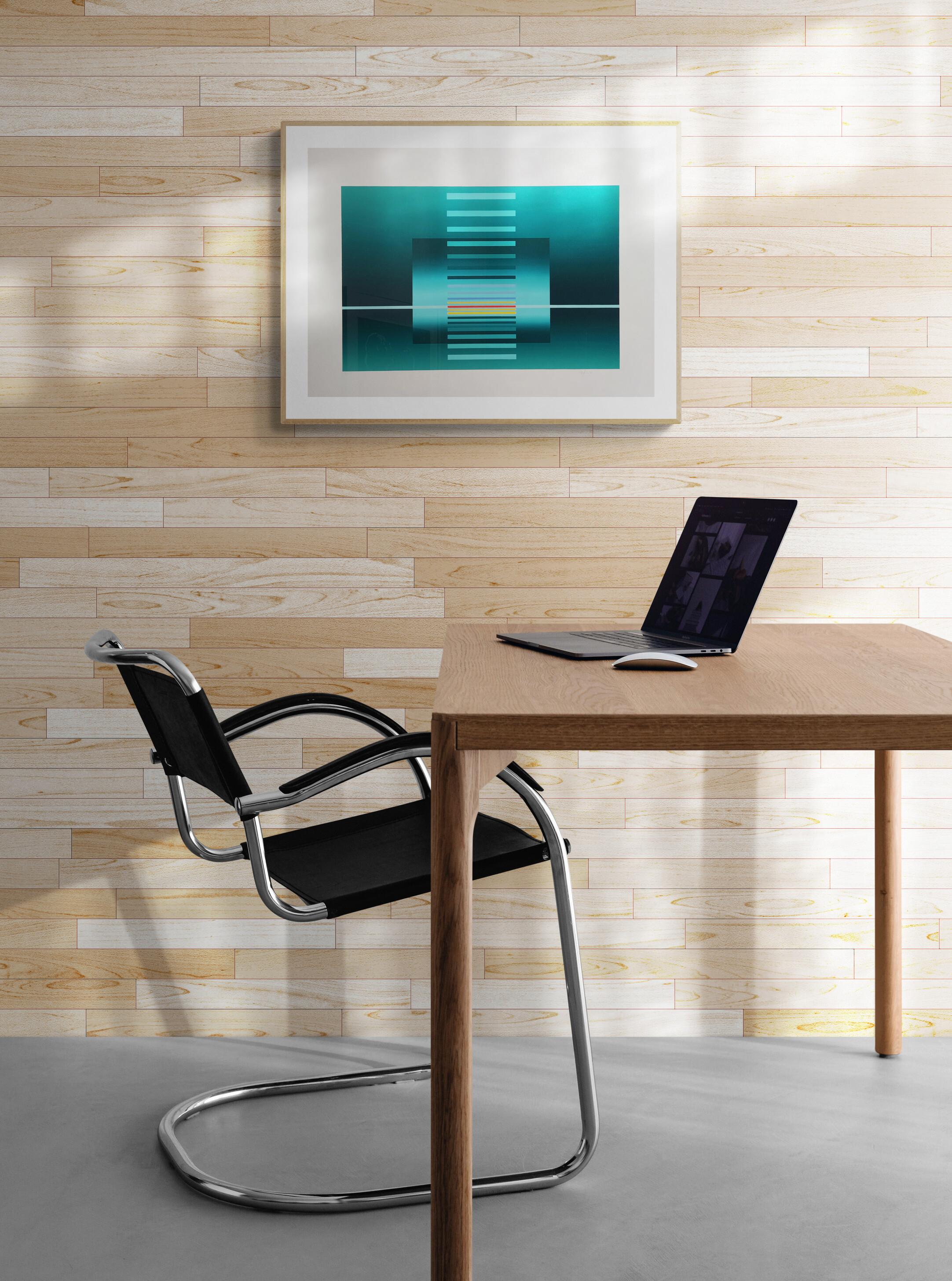 Geometric Compositions in Blue, Green and Gray - 3 x PRINTS (Geometric) For Sale 11