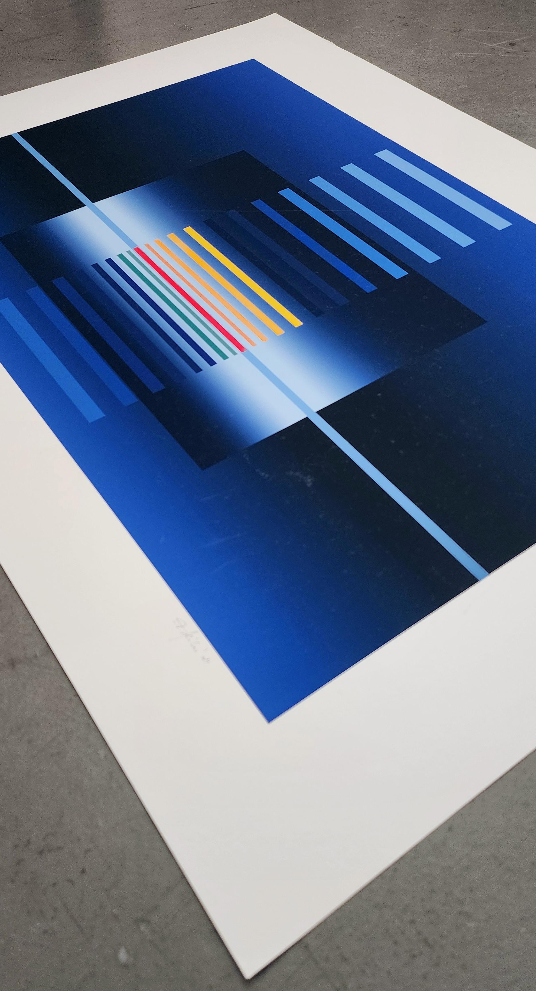 Geometric Compositions in Blue, Green and Gray - 3 x PRINTS (Geometric) For Sale 4