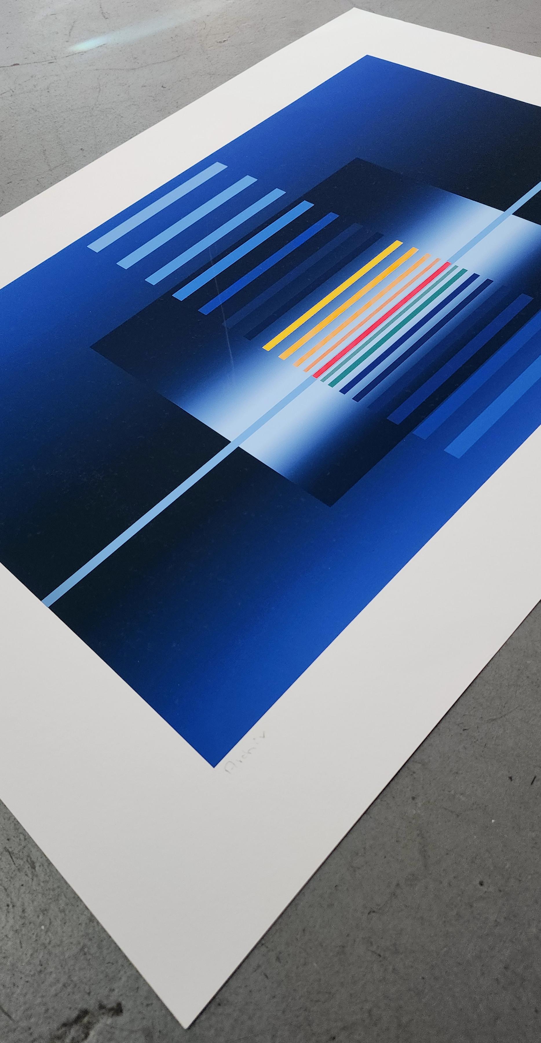 Geometric Compositions in Blue, Green and Gray - 3 x PRINTS (Geometric) For Sale 5