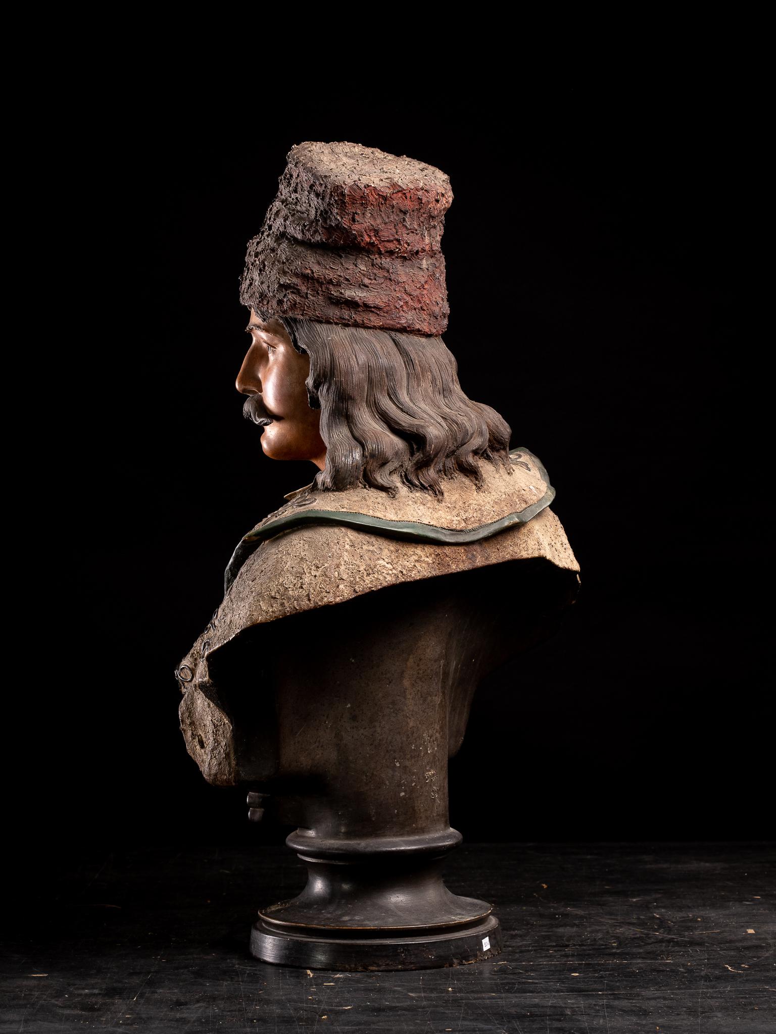 19th C Austrian Terracotta Buste attributed to Friedrich Goldscheider For Sale 3