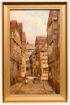 Friedrich Harden (1861-1921) - Ende 19. Jahrhundert Öl, Hamburger Straßenszene II