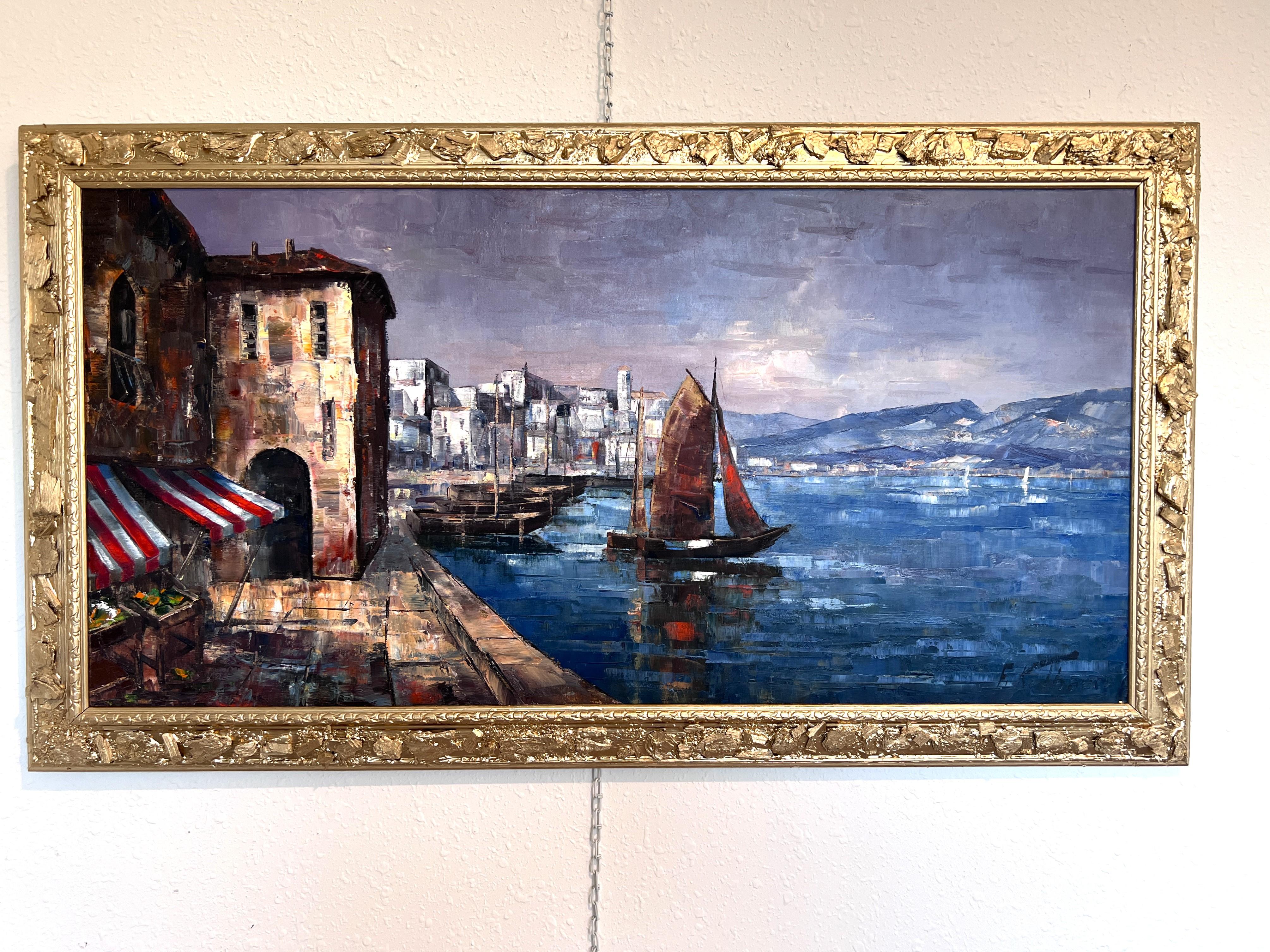 Friedrich Karl Thauer (Deutschland 1924-2009) Original-Ölgemälde auf Leinwand Gerahmt im Angebot 1