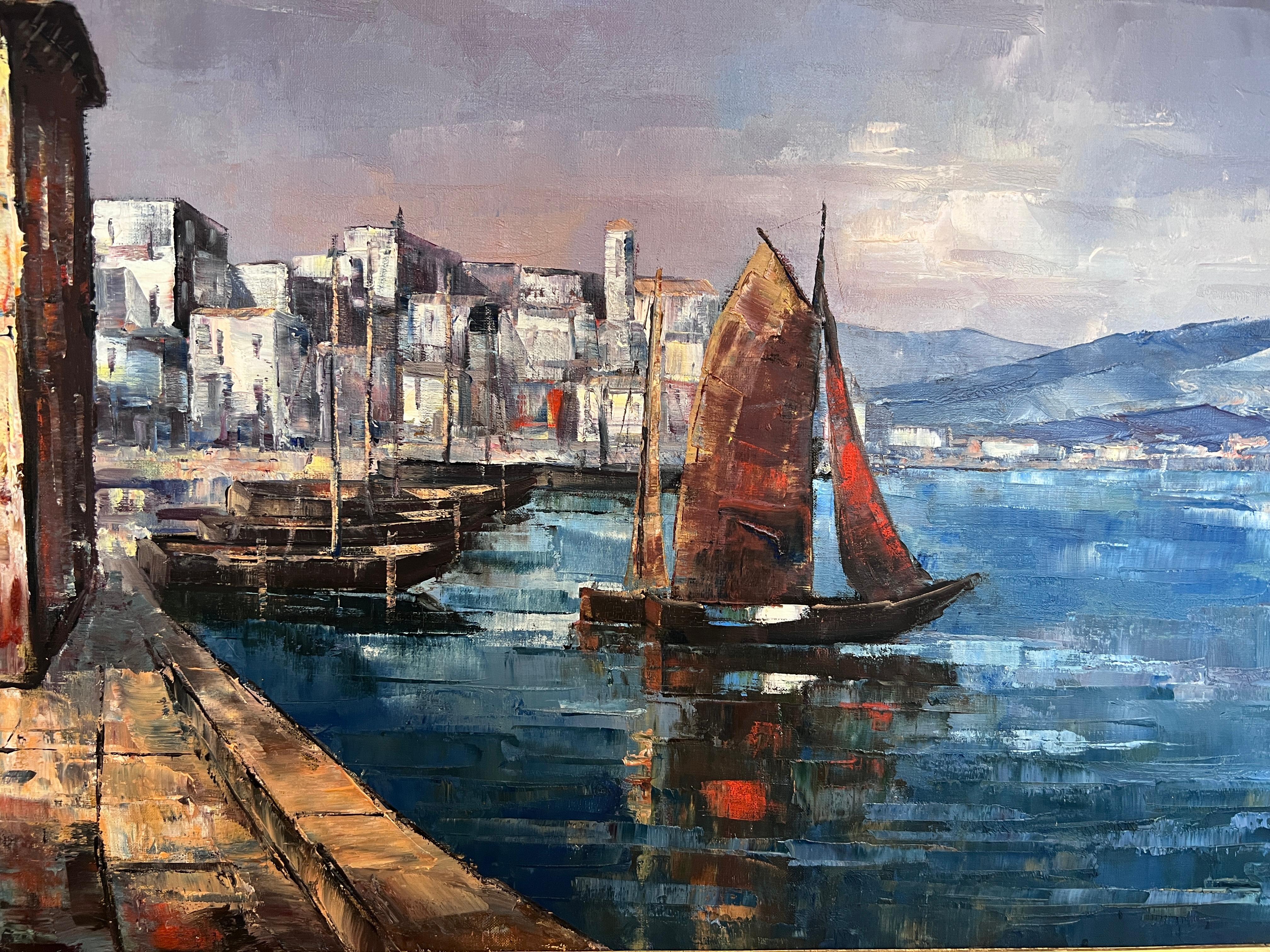 Friedrich Karl Thauer (Deutschland 1924-2009) Original-Ölgemälde auf Leinwand Gerahmt im Angebot 2