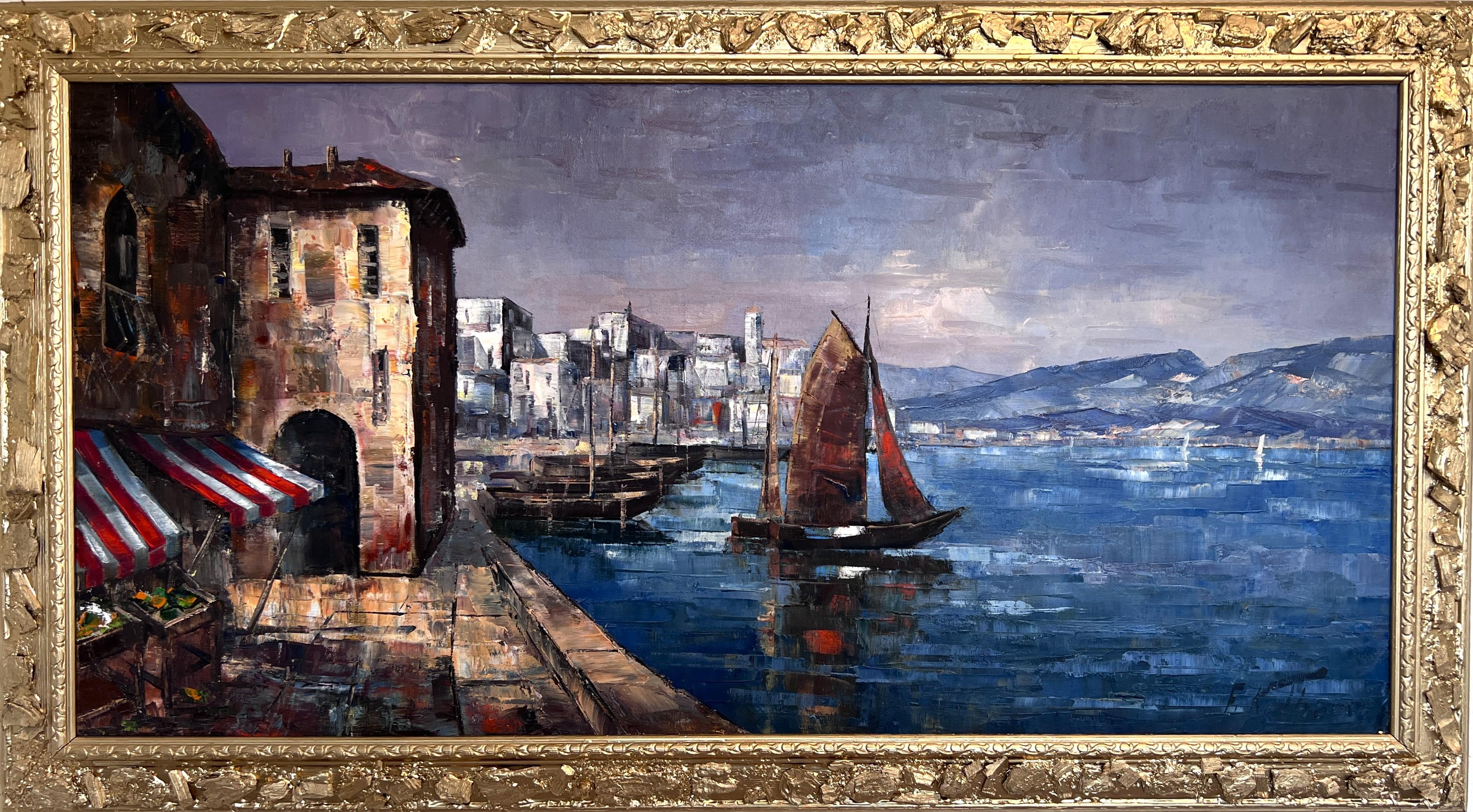 Friedrich Karl Thauer (Deutschland 1924-2009) Original-Ölgemälde auf Leinwand Gerahmt