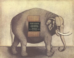 1973 After Friedrich Meckseper 'Elephant' Surrealism Black & White