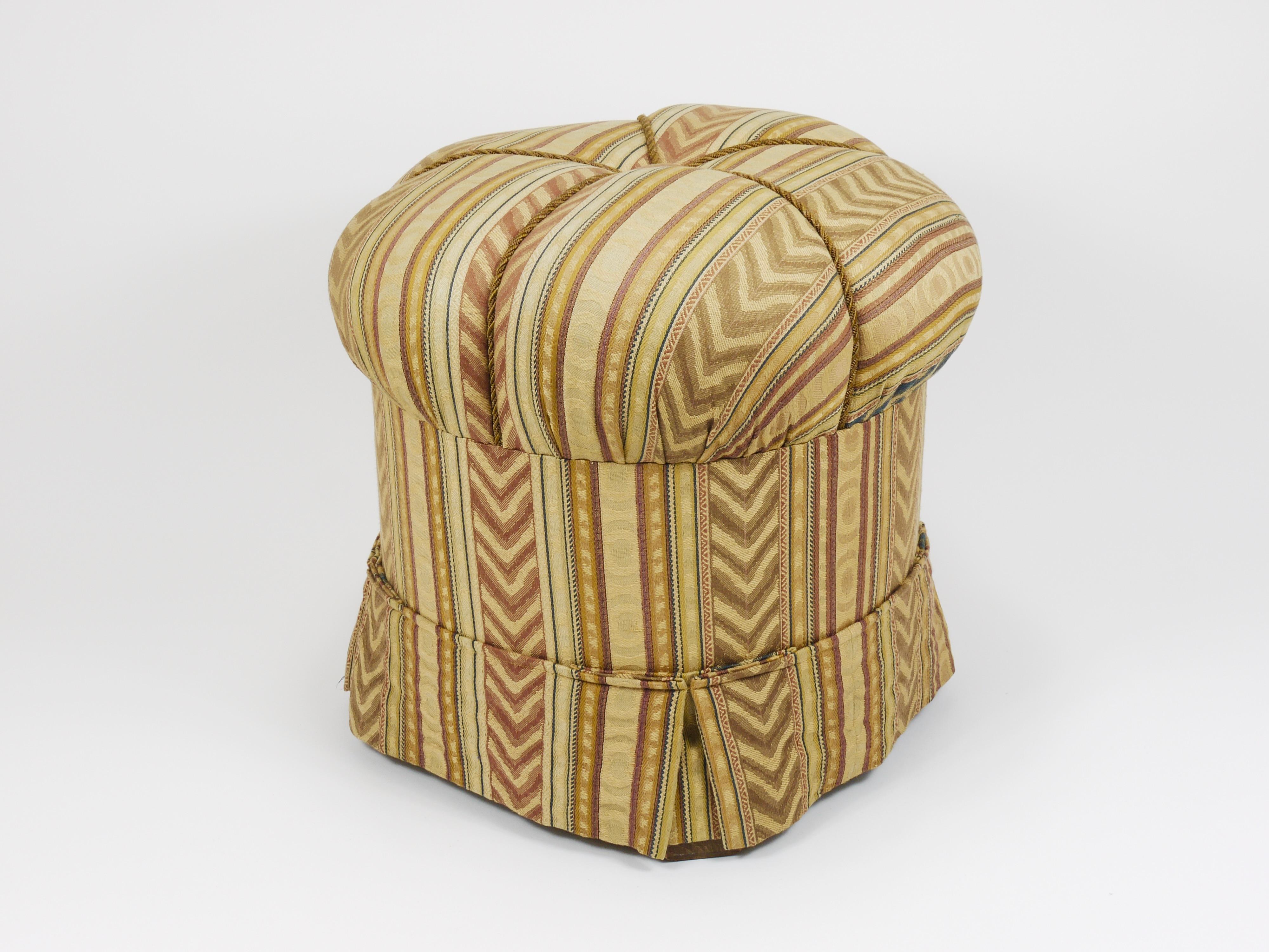 Friedrich Otto Schmidt Art Deco Stool, Pouf, Original Condition, Vienna, 1920s For Sale 6