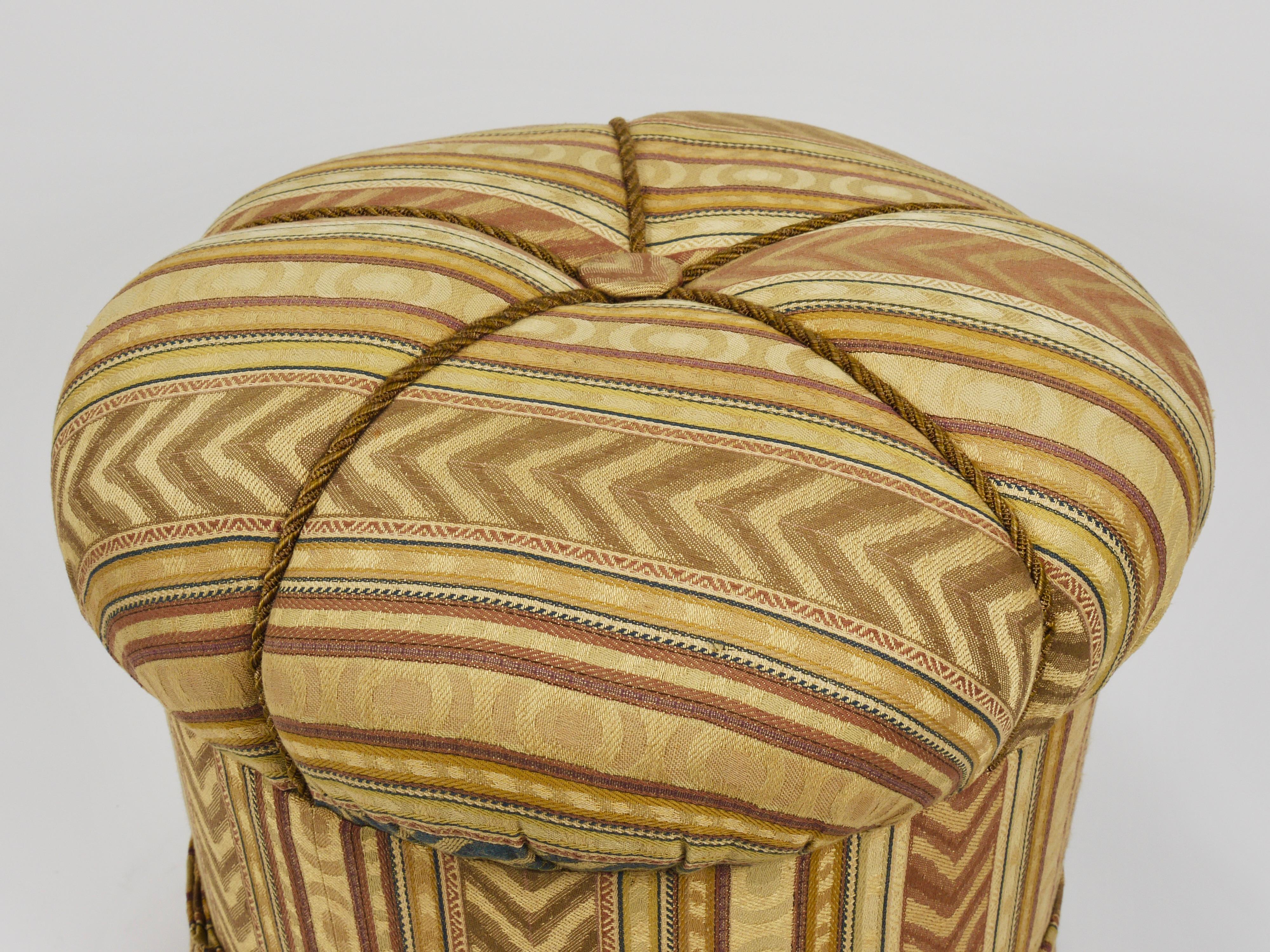 Friedrich Otto Schmidt Art Deco Stool, Pouf, Original Condition, Vienna, 1920s For Sale 8