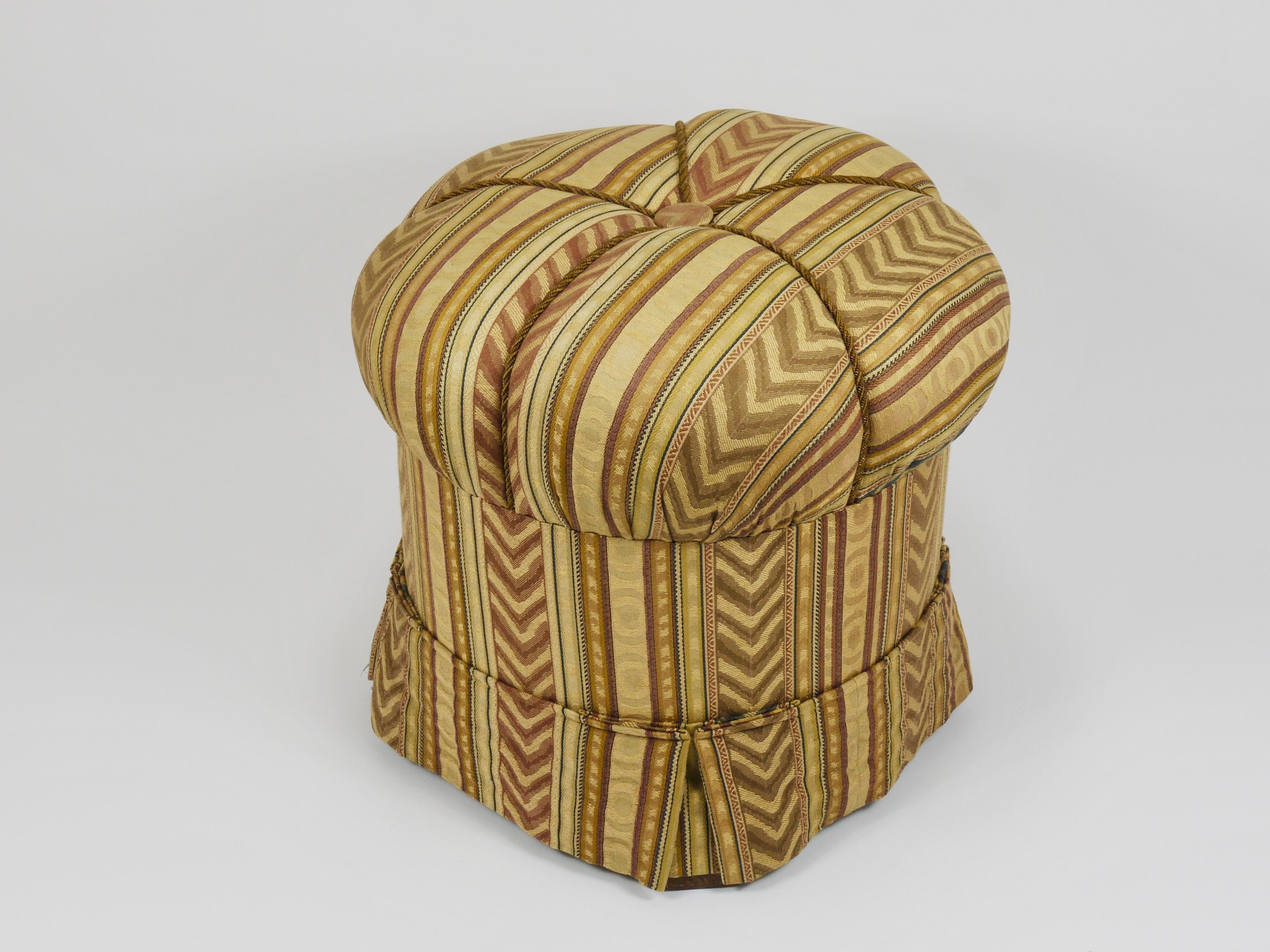 Friedrich Otto Schmidt Art Deco Stool, Pouf, Original Condition, Vienna, 1920s For Sale 11