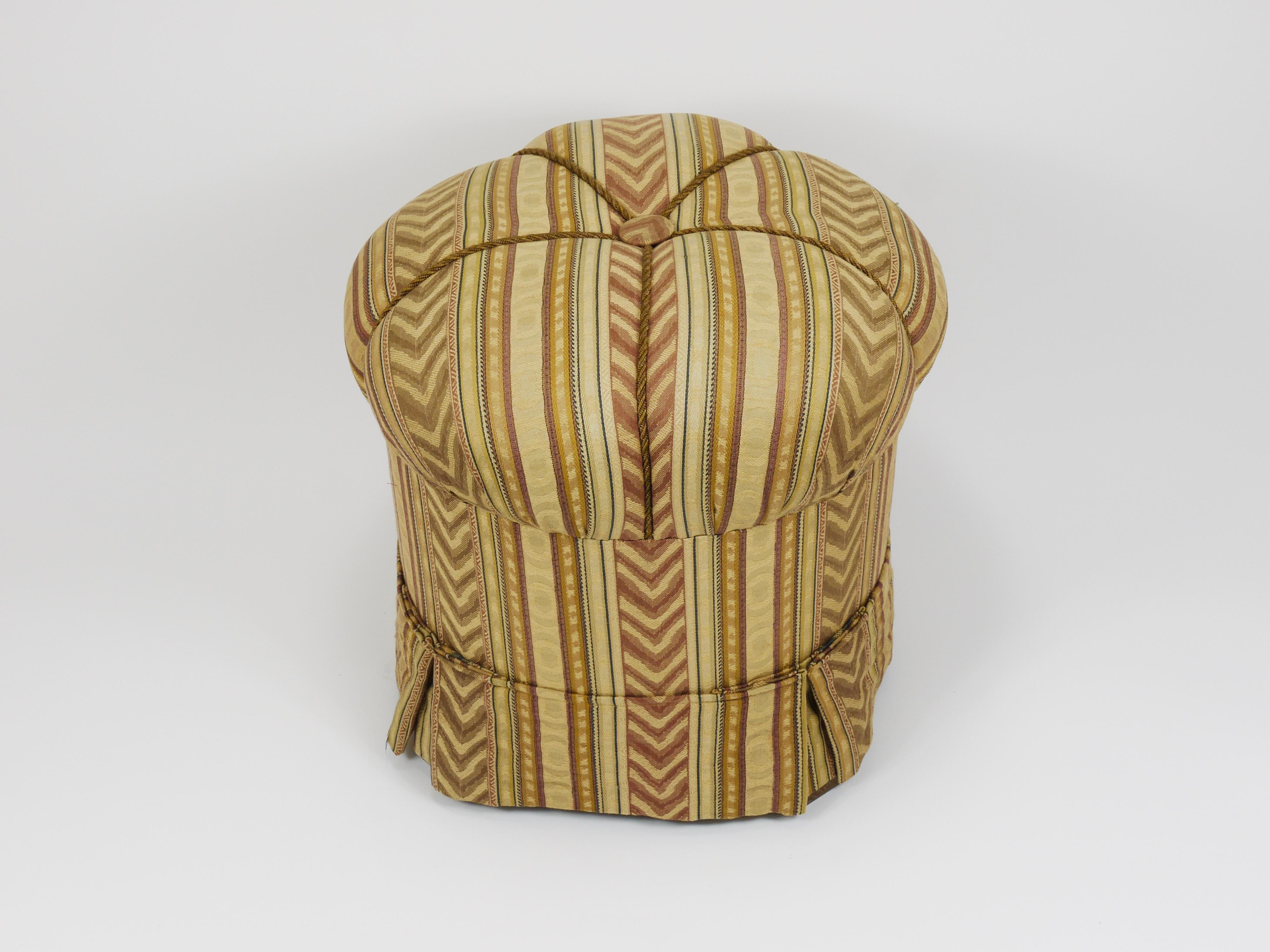Friedrich Otto Schmidt Art Deco Stool, Pouf, Original Condition, Vienna, 1920s For Sale 12