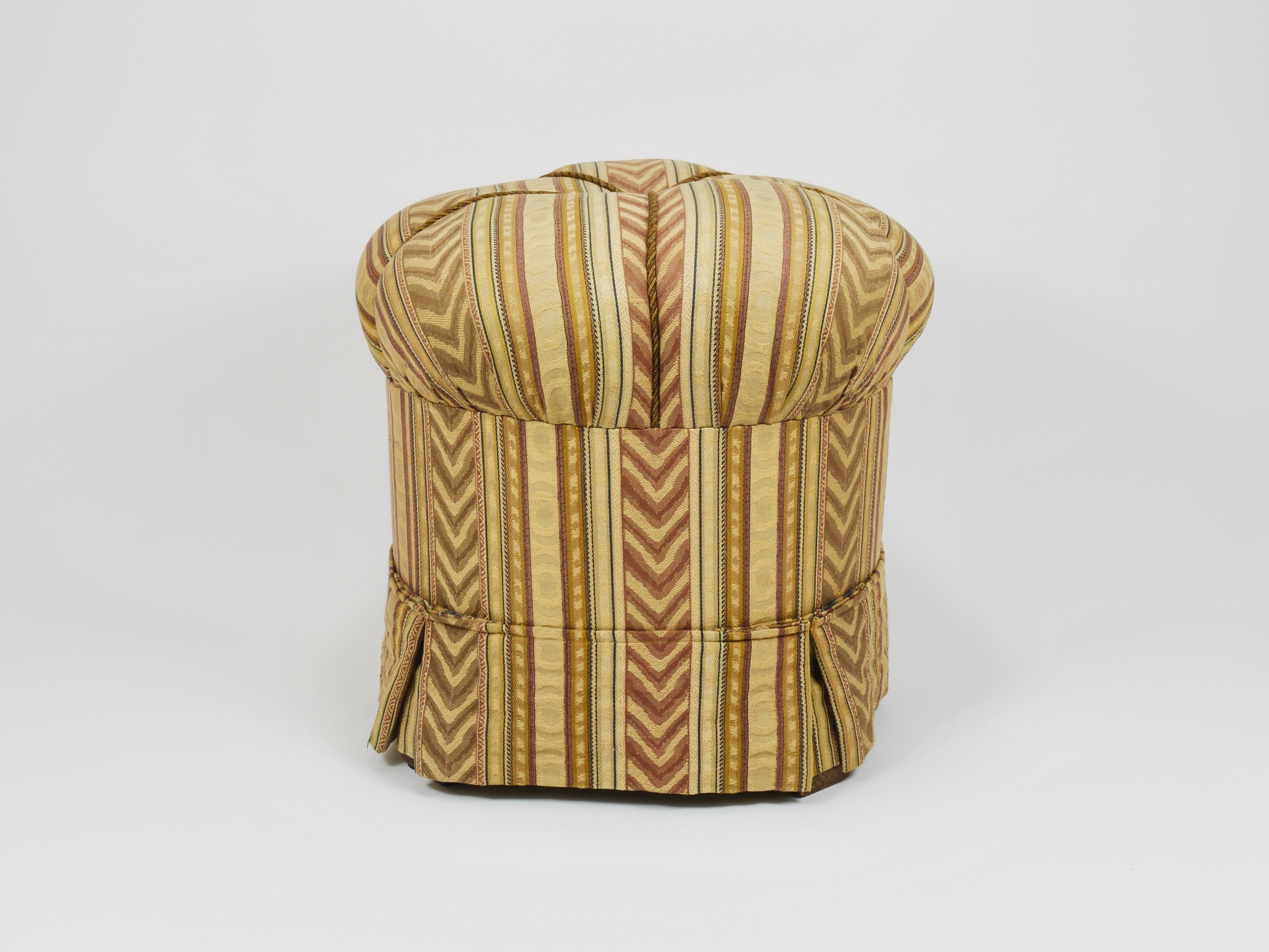 Early 20th Century Friedrich Otto Schmidt Art Deco Stool, Pouf, Original Condition, Vienna, 1920s For Sale