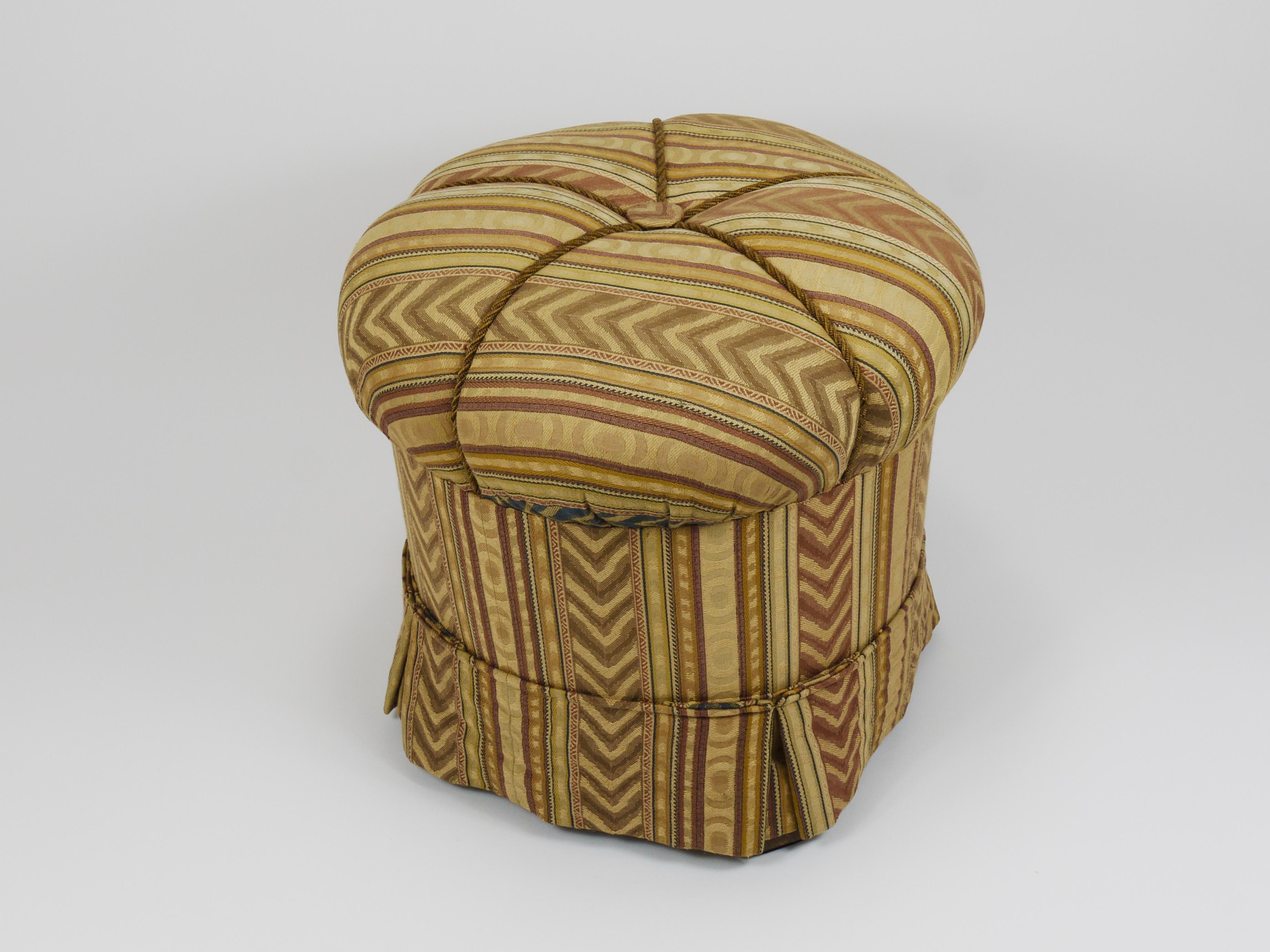 Friedrich Otto Schmidt Art Deco Stool, Pouf, Original Condition, Vienna, 1920s For Sale 1