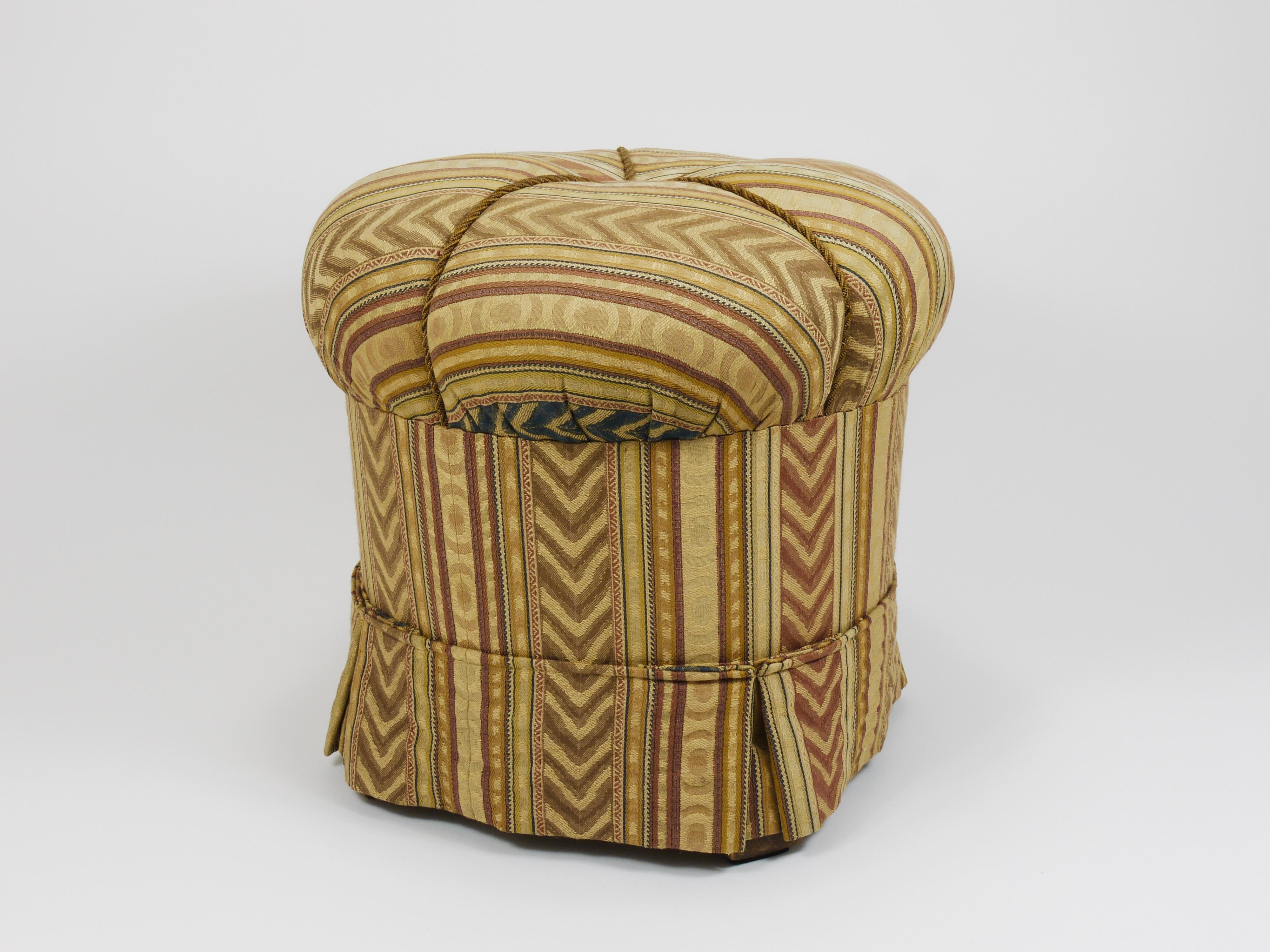 Friedrich Otto Schmidt Art Deco Stool, Pouf, Original Condition, Vienna, 1920s For Sale 4