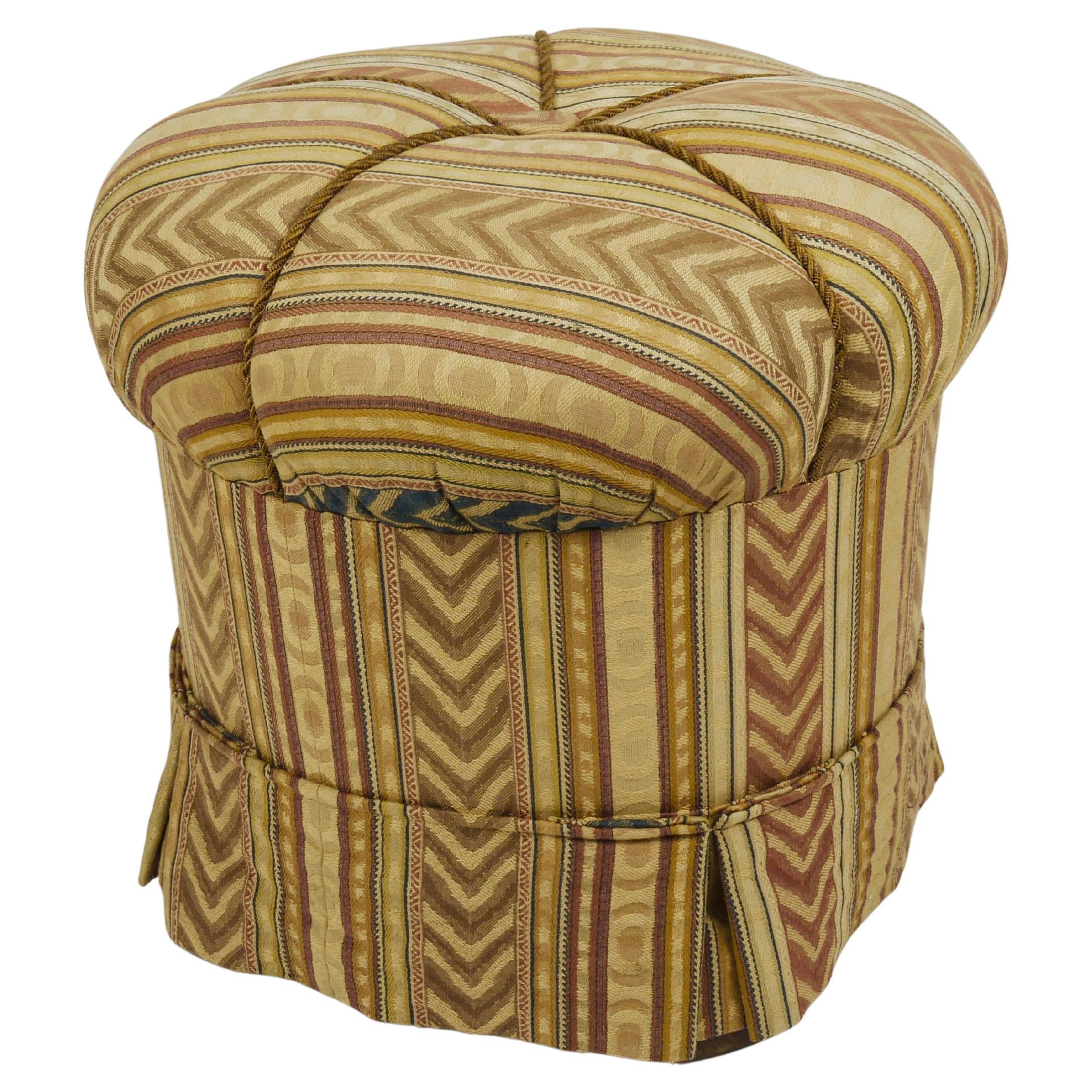 Friedrich Otto Schmidt Art Deco Stool, Pouf, Original Condition, Vienna, 1920s