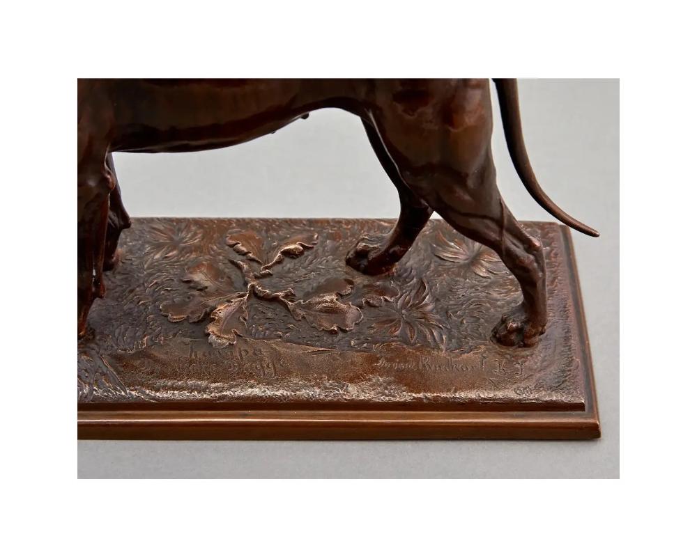 Bronze Friedrich Ruckart German, 1832-1893 Standing Doberman For Sale
